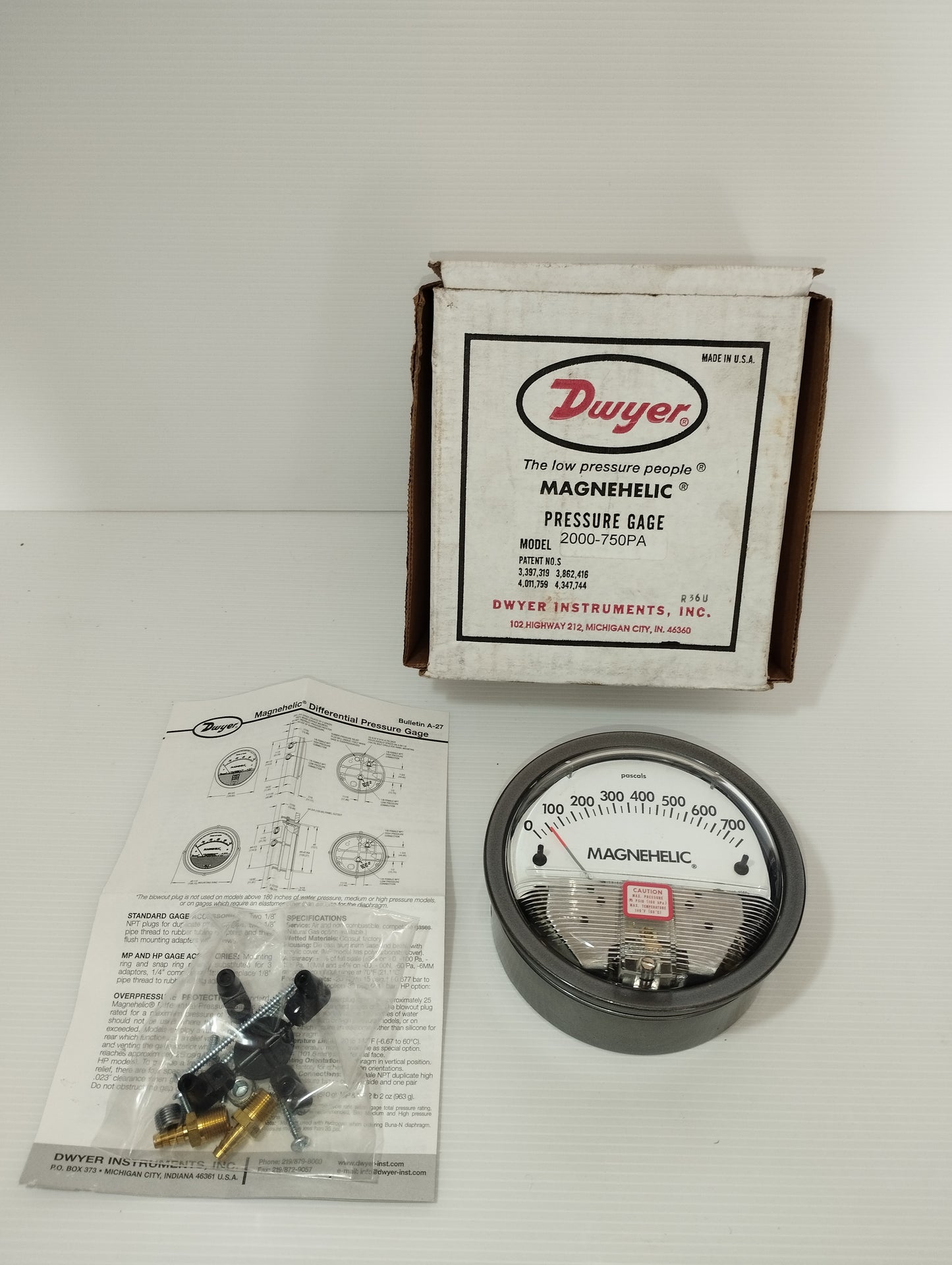 Dwyer pressure gauge

 Made in USA