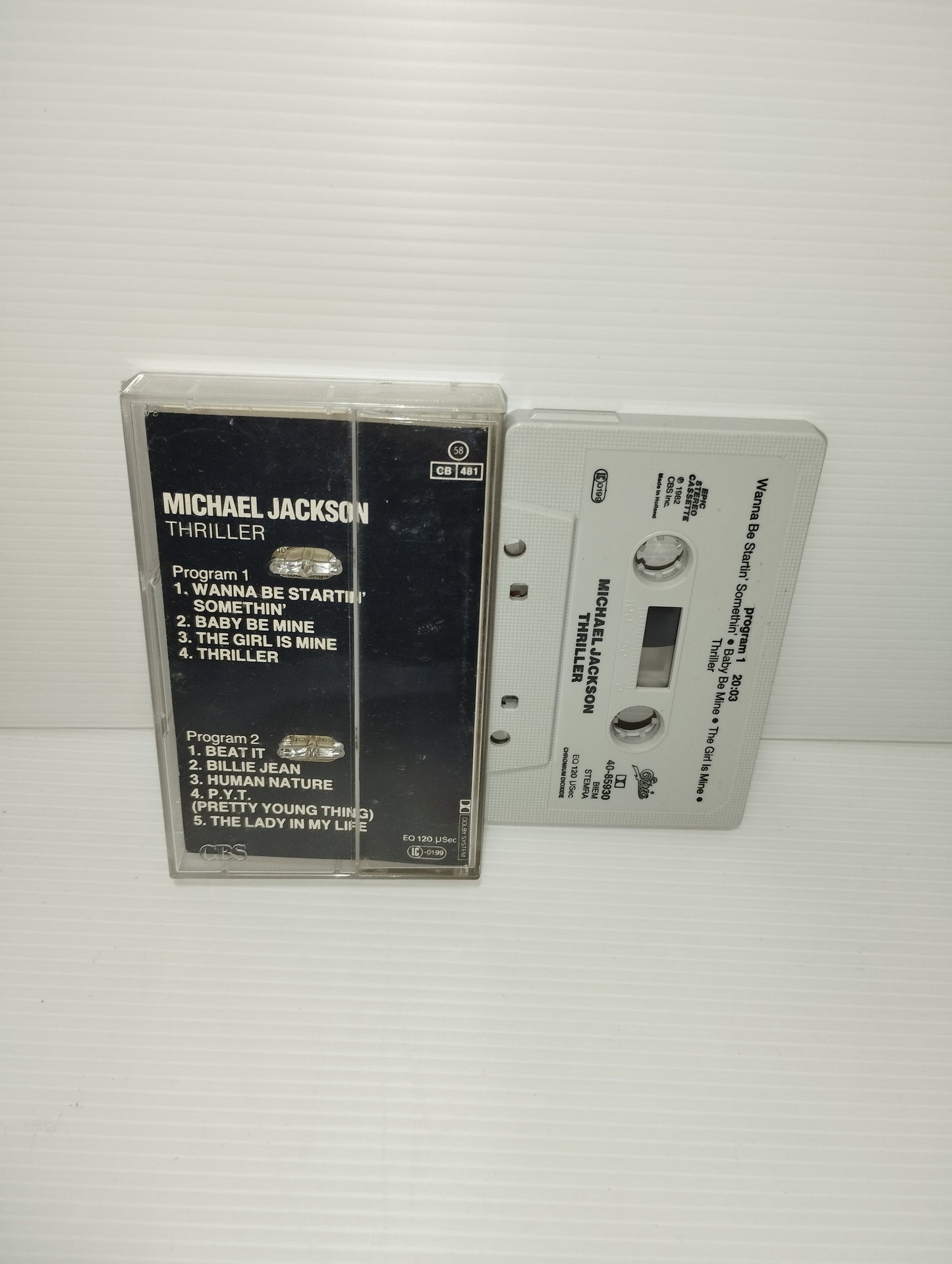 Thriller Michael Jackson Music Cassette Published in 1982 by Epic Cod.40-85930
