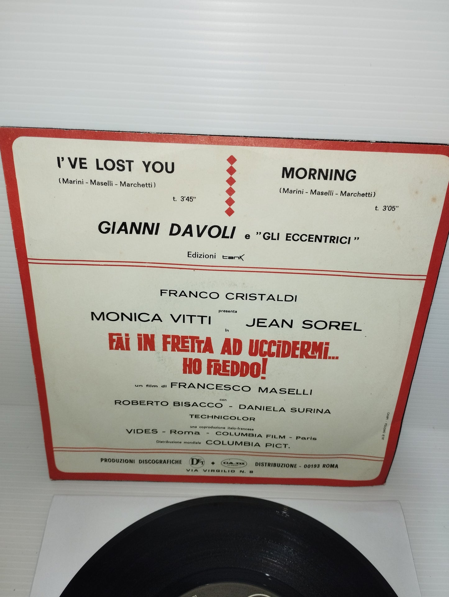 I've Lost You/Morning Gianni Davoli 45 Giri