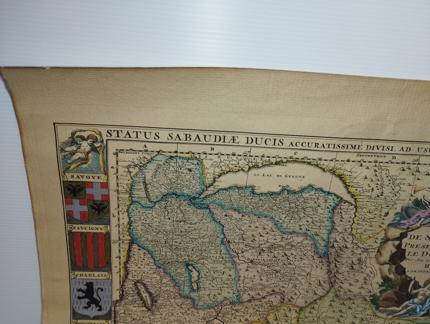 Geographical Map "The States of Savoy and Piedmont" Hubert Iallot

 On watermarked and hand-coloured paper