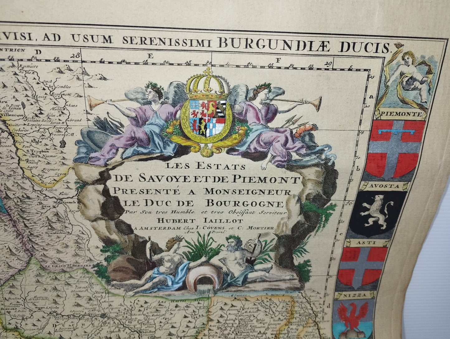 Geographical Map "The States of Savoy and Piedmont" Hubert Iallot

 On watermarked and hand-coloured paper