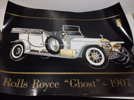 Roll Royce Ghost 1907 Hamilton Artistic Screen Print
 Dimensions approximately 69 x 49 cm
 Collectible