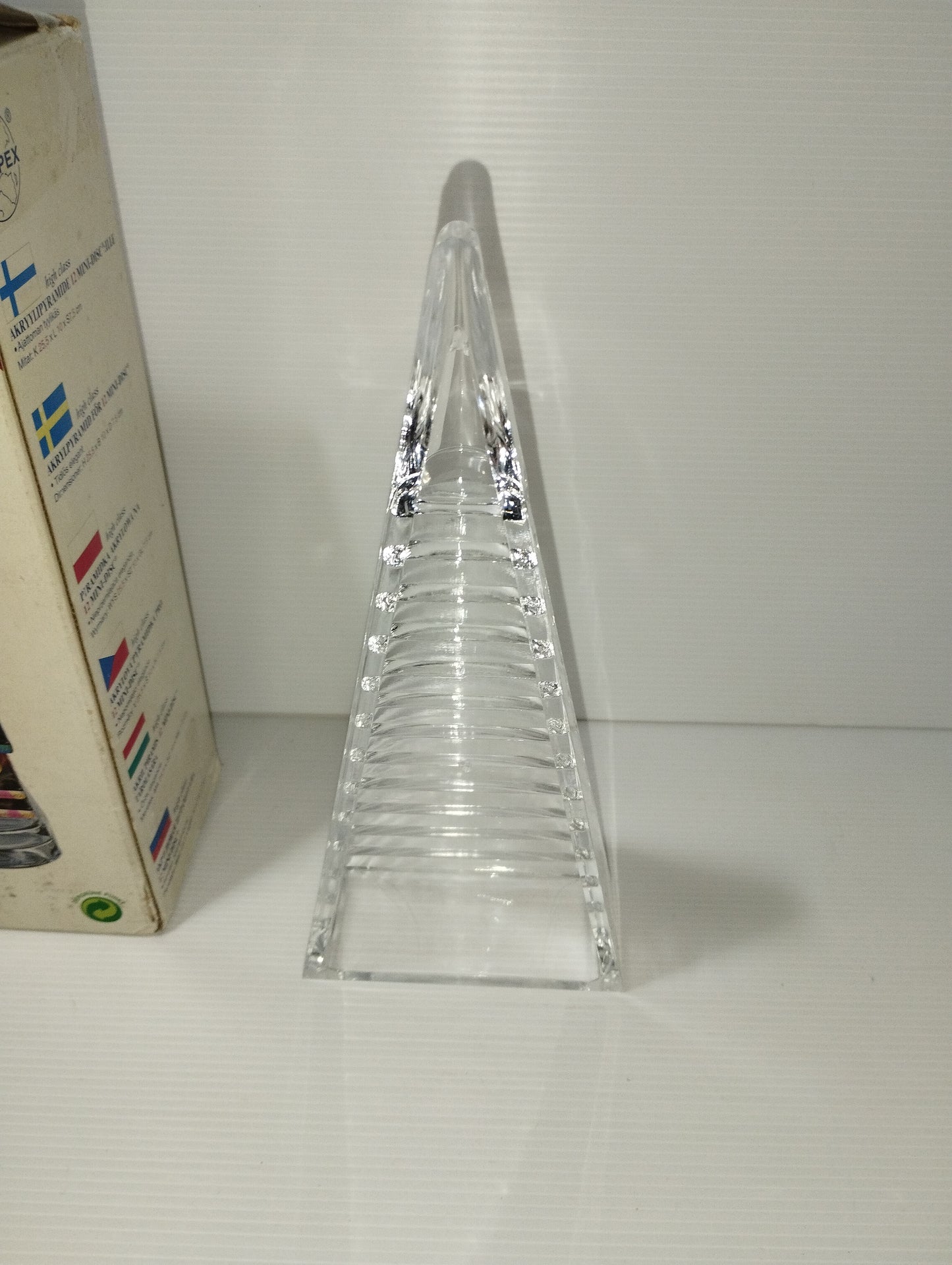 Acrylic Pyramid For 12 Mini Discs Produced in the 90s by Knopex