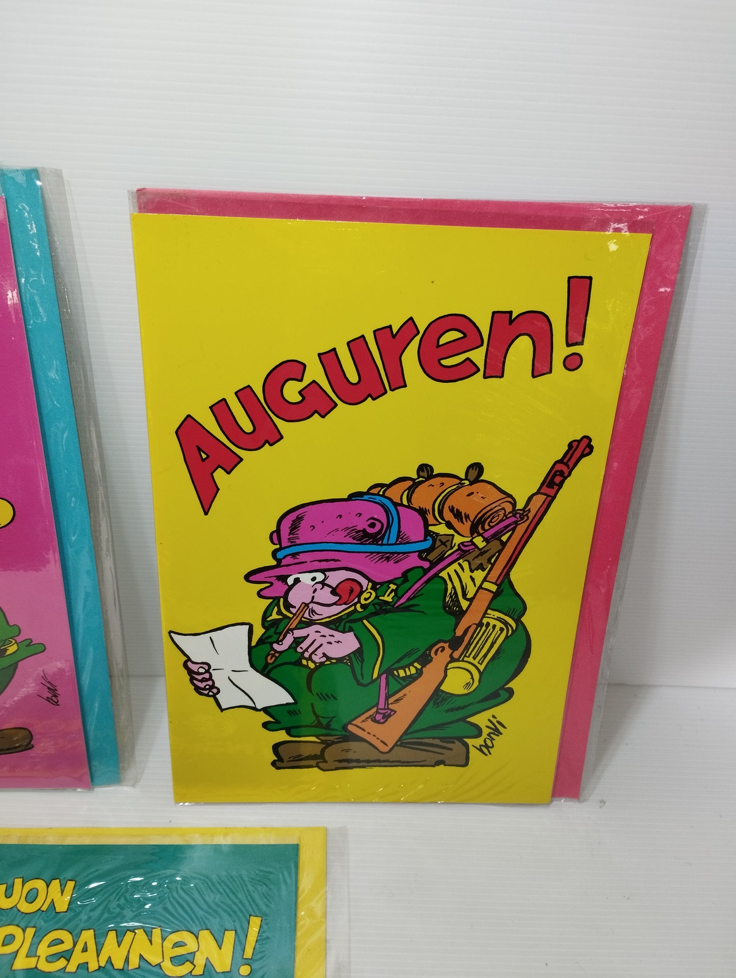 3 Original Sturmtruppen Bonvi Greeting Cards from the 80s 