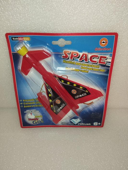 Space Gunther Glider Plane

 Made of plastic

 By catapult