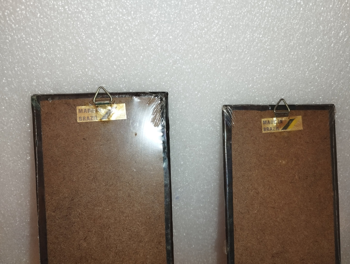 2 Metal and cardboard squares

 Made In Brazil

 Vintage