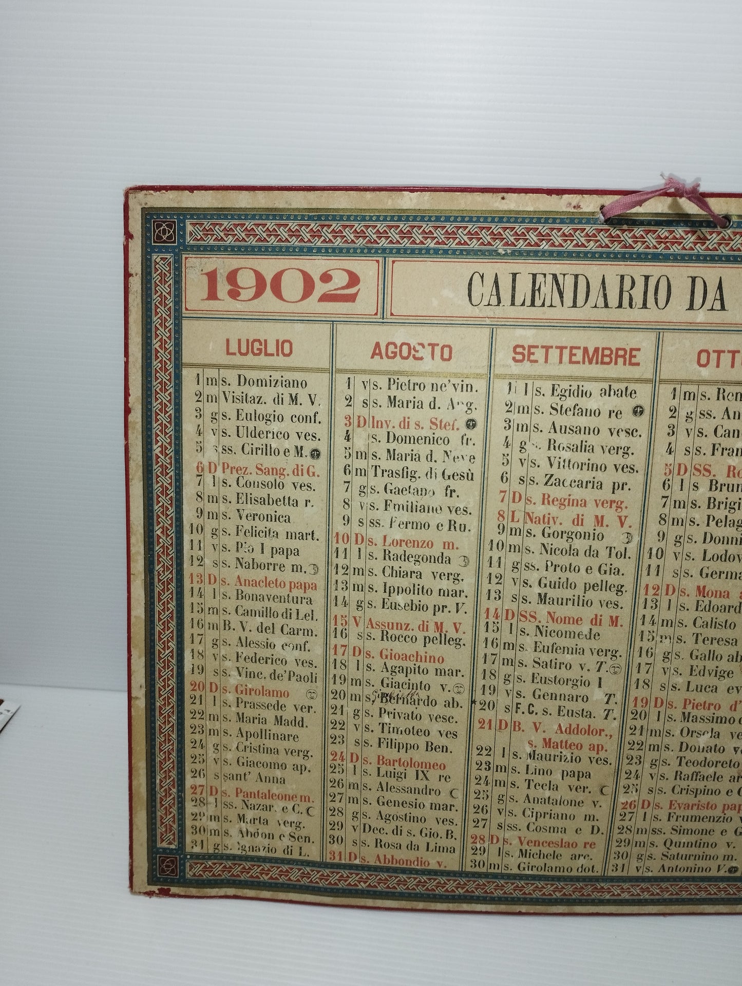 Original 1902 Studio Calendar

 Calendar dimensions approximately 41 x 30 cm