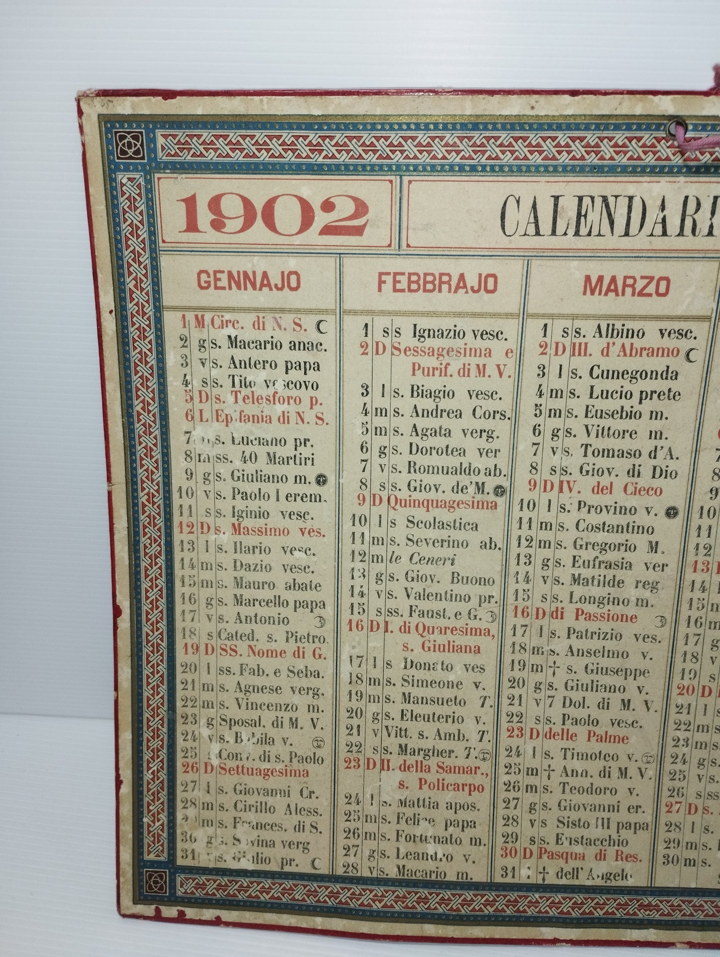 Original 1902 Studio Calendar

 Calendar dimensions approximately 41 x 30 cm