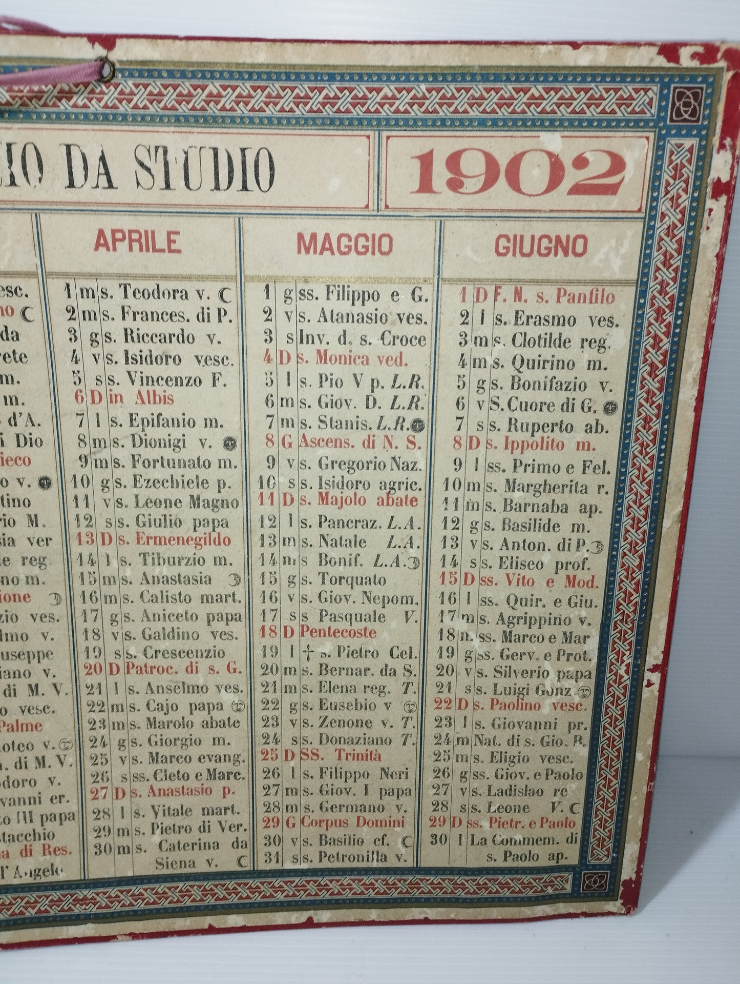 Original 1902 Studio Calendar

 Calendar dimensions approximately 41 x 30 cm