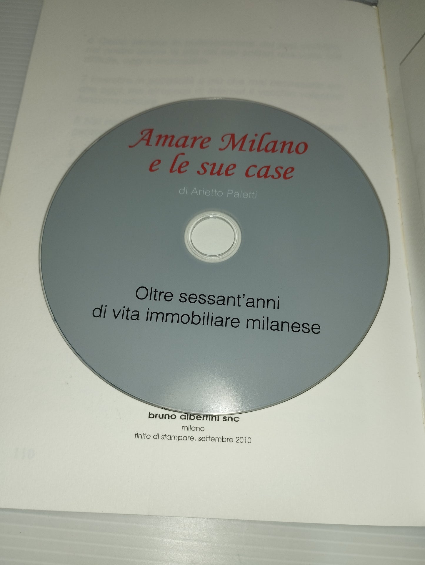 Libro Amare Milano E Le Sue Case Arietto Paletti a cura di Gino Pagliuca  +CD