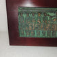 Last Supper bas-relief in bronze on wood signed Caroceli