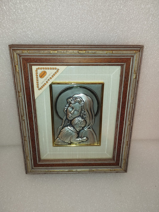 Bas-relief Madonna
 On 925 silver plate
 Alliani