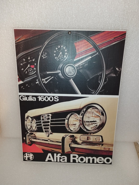 Targa Alfa Romeo Giulia 1600S
In Metallo