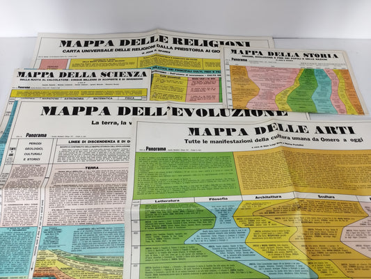 Lotto 5 Mappe Didattiche
Edite nel 1971 da Panorama
Stampate in Italia