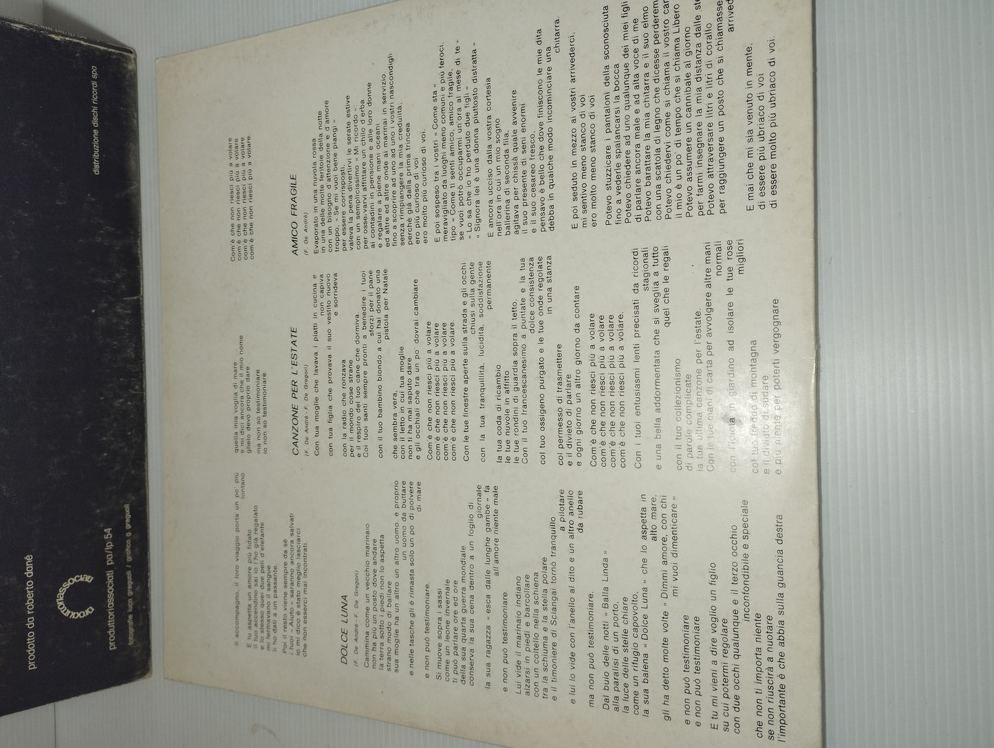 Fabrizio De André Vol.8 LP 33 Giri
Edito nel 1975 da Produttori Associati Cod.PA/LP 54