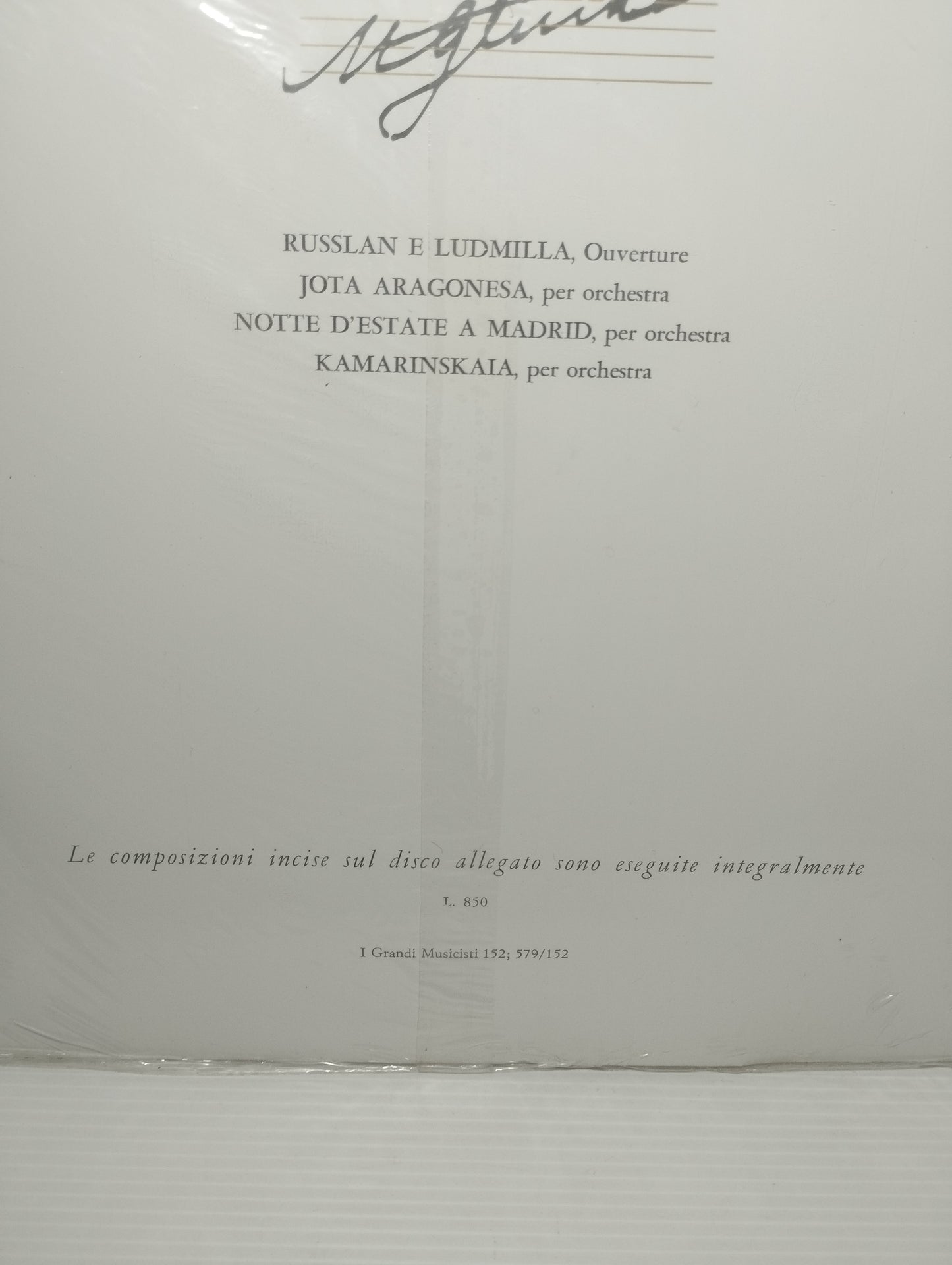 Mikhail Ivanovic Glinka Vinile 10" 33 giri
I Grandi Musicisti Fratelli Fabbri Editori n.152
Anni 60 sigillato