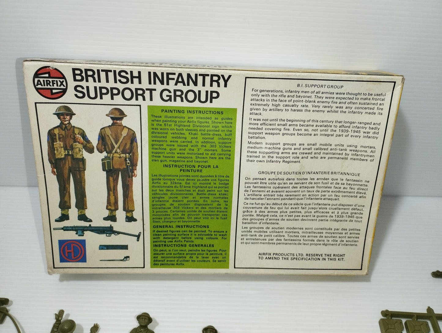 Scatola Airfix British Infantry Supporto Group
Scala 1:32
Made in England