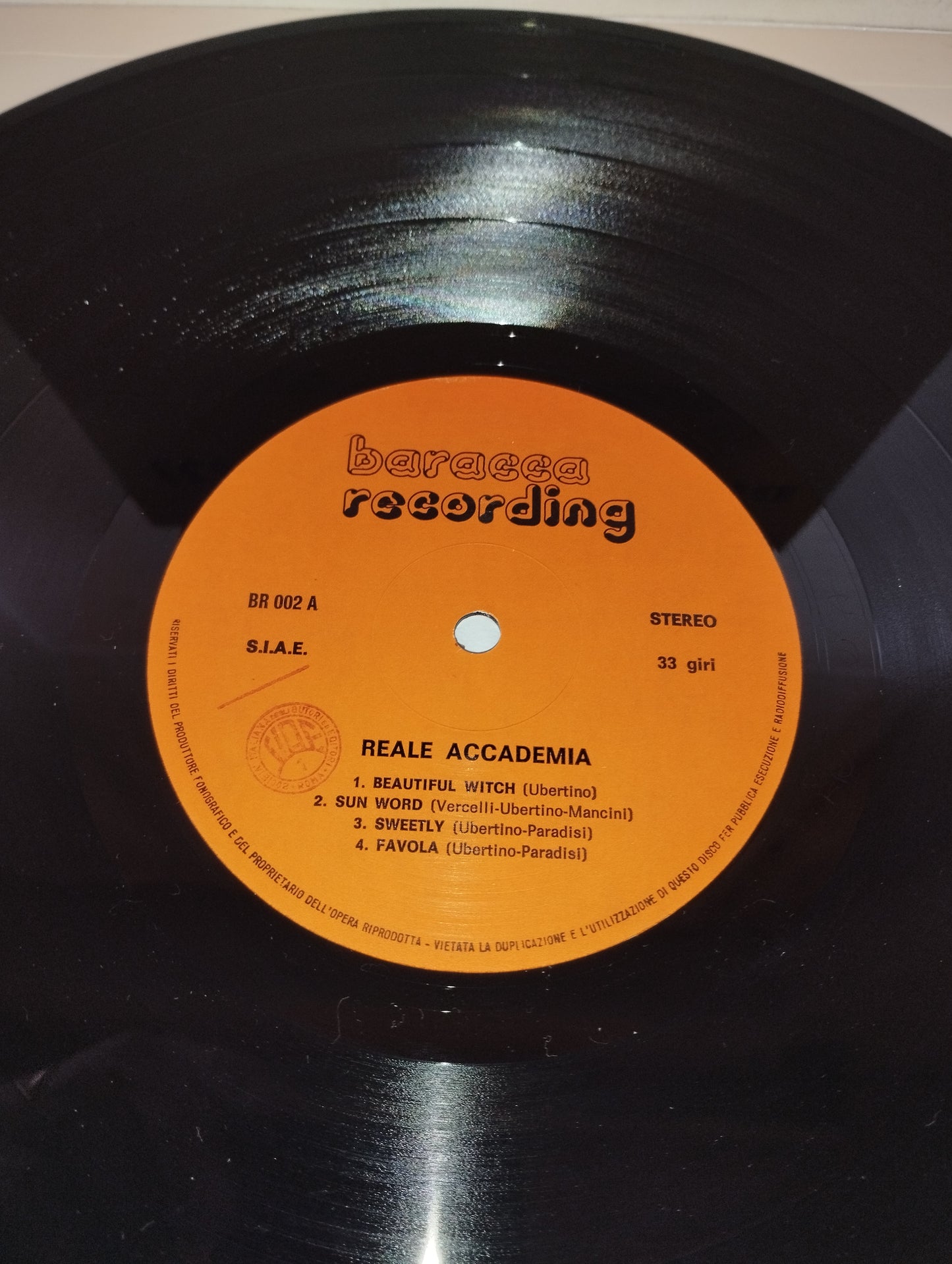 Reale Accademia Omonimo LP 33 Giri Edito nel 1987 da Baracca Recording Cod.BR/002