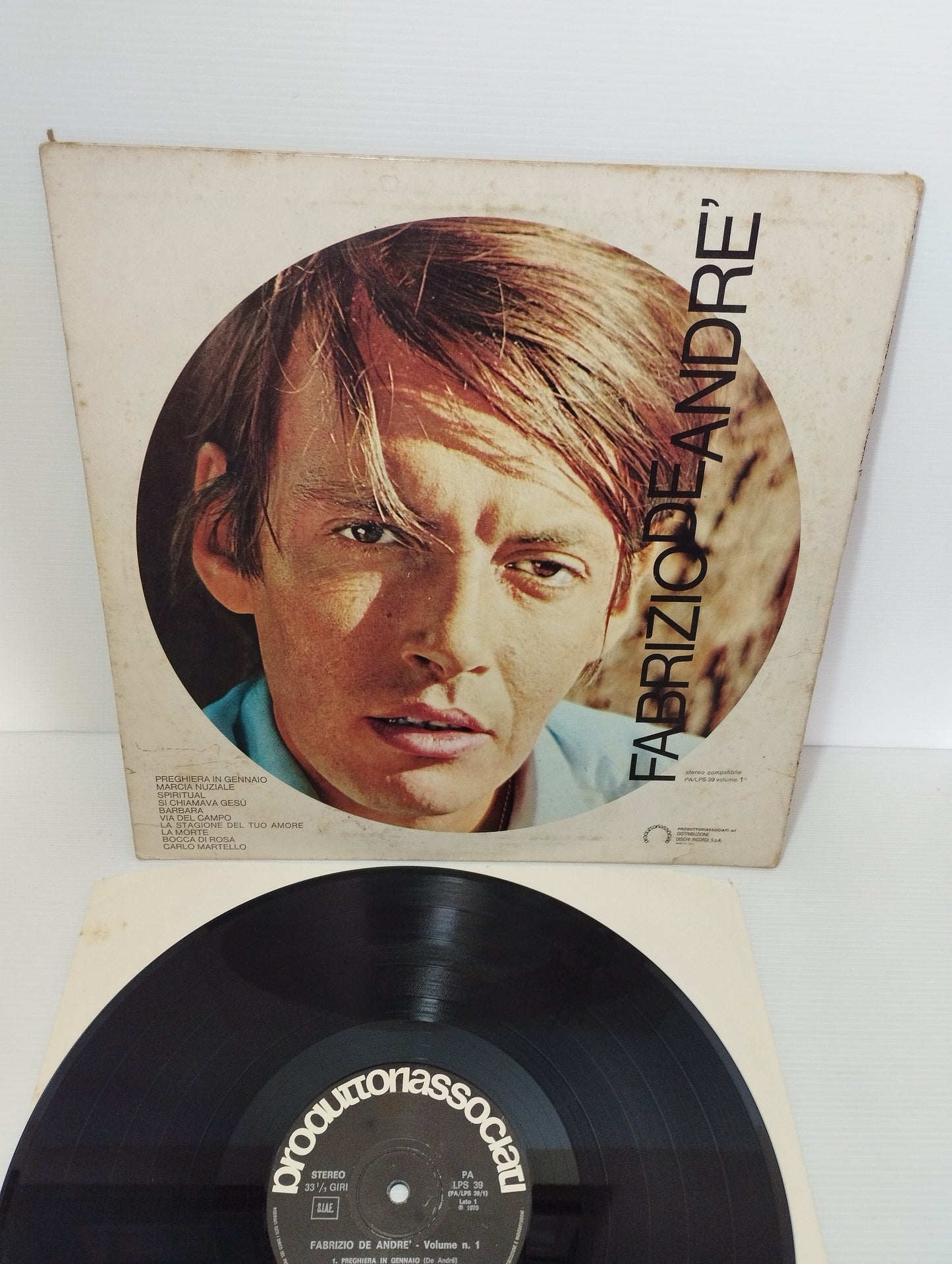 Fabrizio De André Volume 1°" LP 33 giri Edito nel 1970 da Produttori Associati