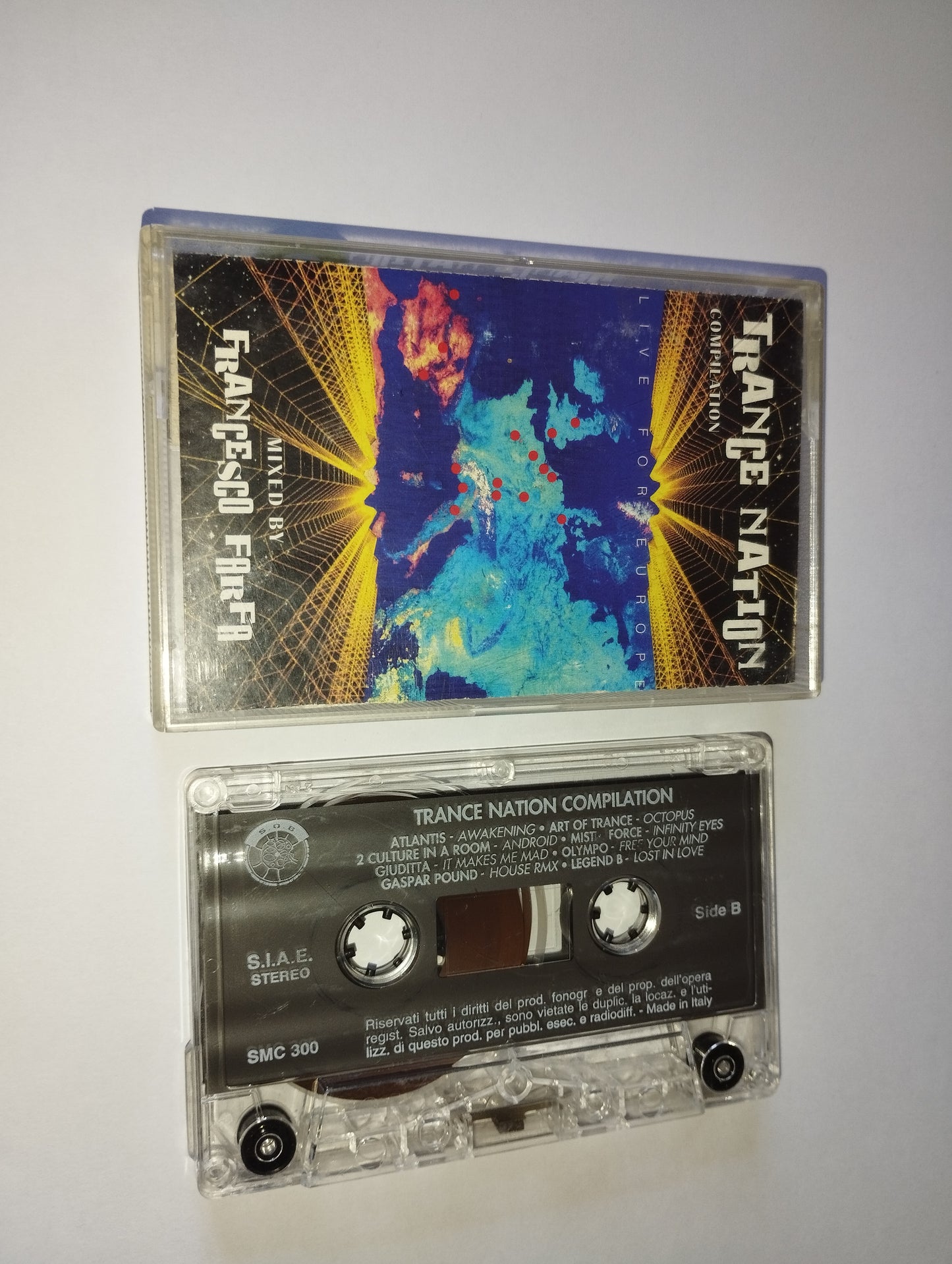 Trance Nation Compilation F.Farfa Musicassetta
Edita nel 1995 da S.O.B. Cod.SMC 300
Genere:Electronic
Stile:trance