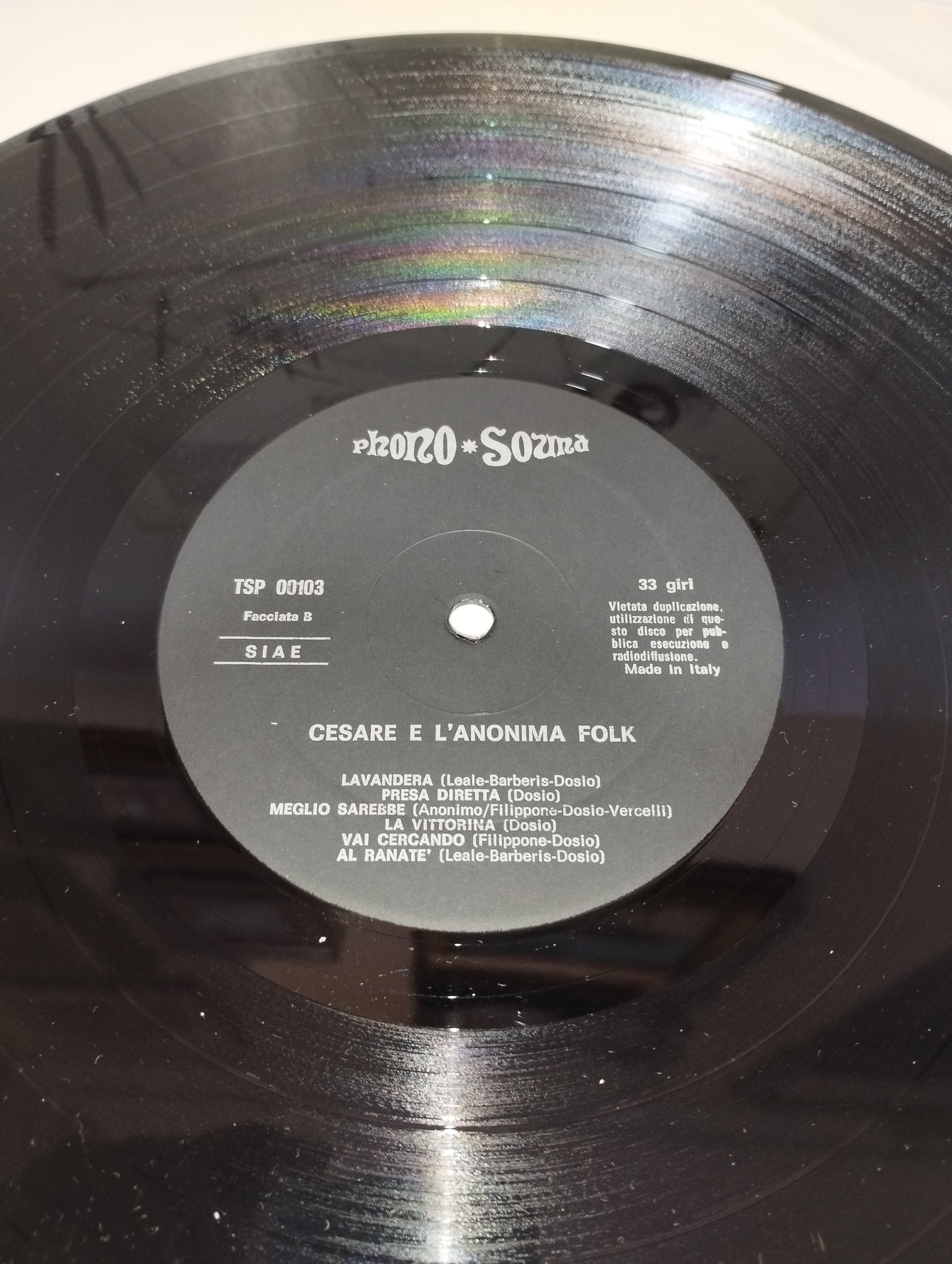 Cesare E L'Anonima Folk LP 33 giri
Edito nel 1979 da  Phono Sound