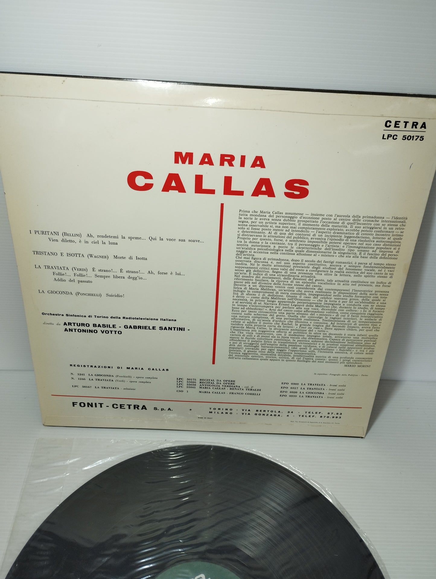 Maria Callas Lp 33 Giri
Edito nel 1963 da Cetra Cod .LPC 50175