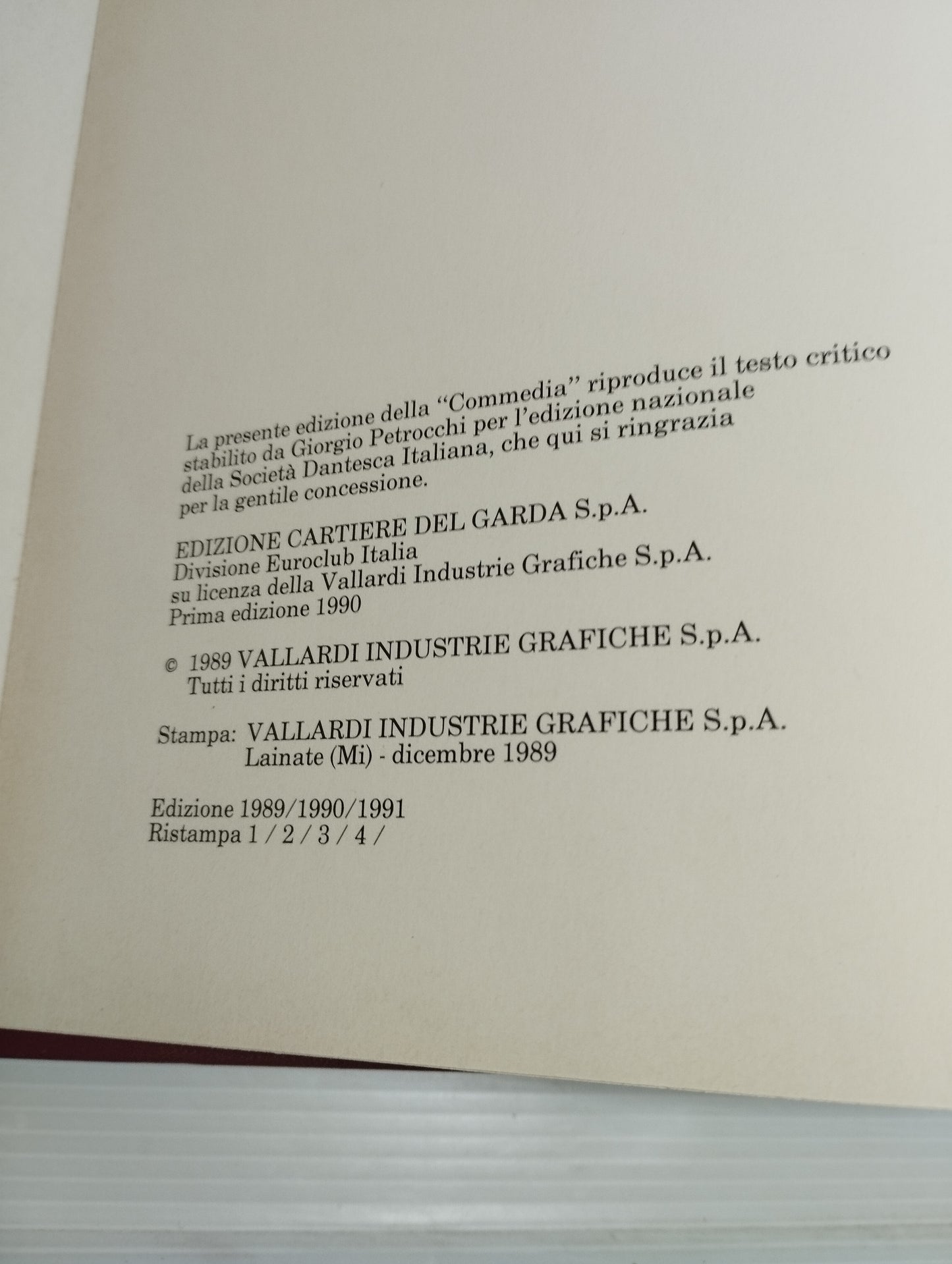 La Divina Commedia illustrata da Gustavo Dore'
Edizione Euroclub