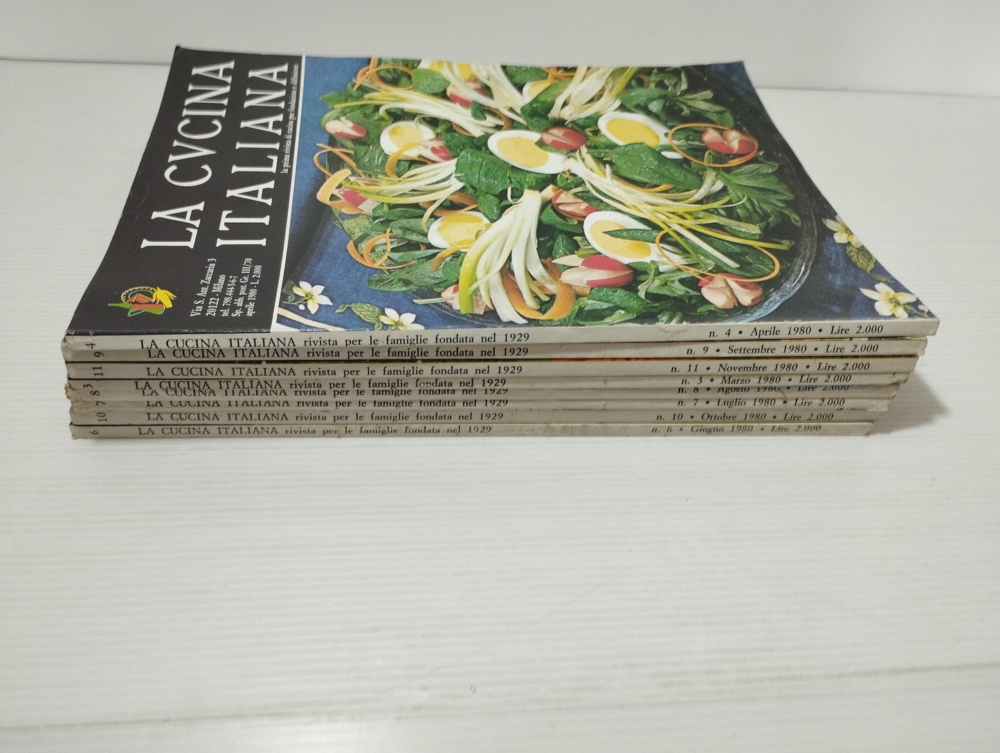 8 Riviste La Cucina Italiana
La prima rivista di cucina per fondazione e diffusione
Anno 1980