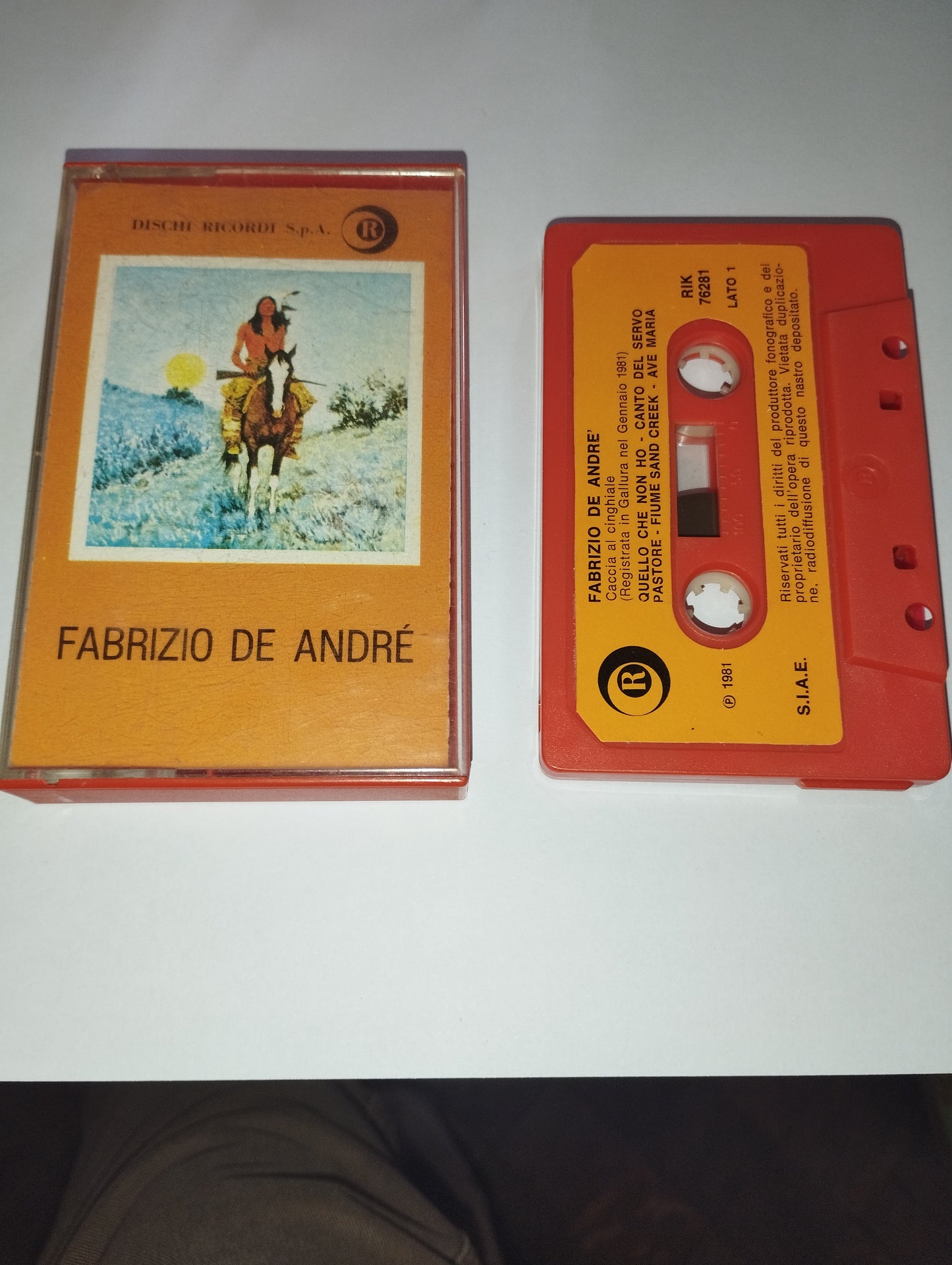 Fabrizio De André Musicassetta
Edita nel 1981 da Dischi Ricordi Cod.RIK 76281