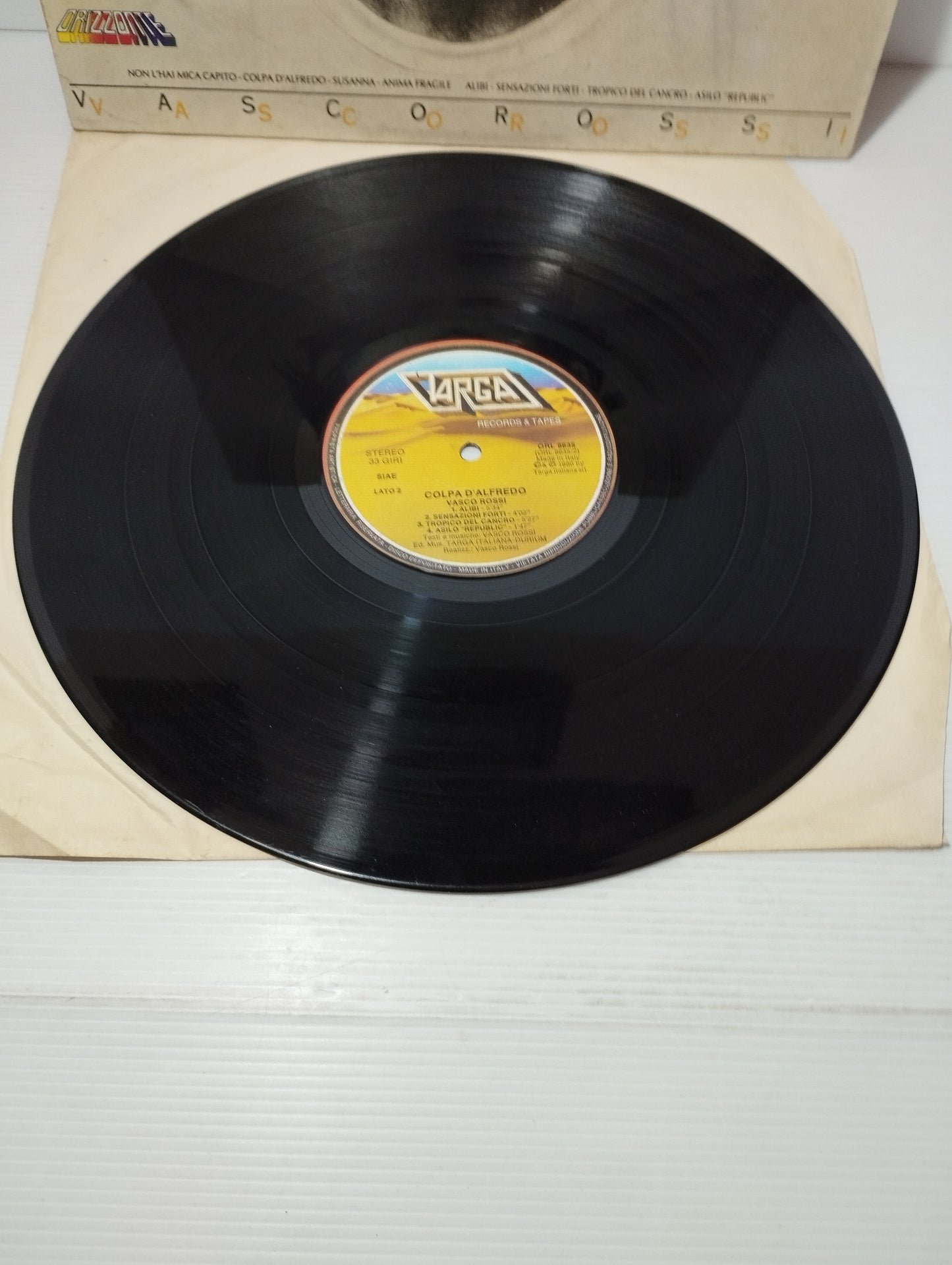 Colpa d'Alfredo Vasco Rossi lo 33 giri
Edito da Targa Records Cod.ORL 8635
Serie Orizzonte