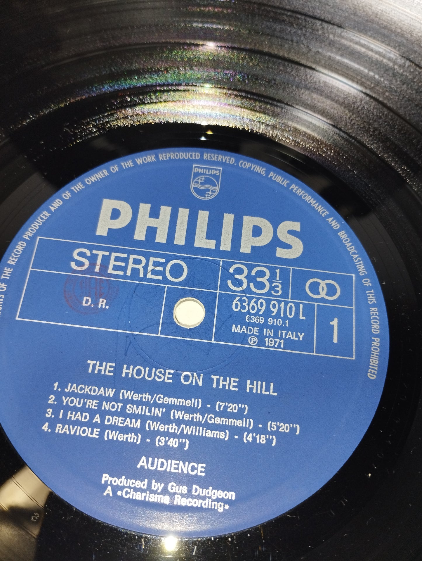 The House On The Hill Audience LP 33 giri
Edito nel 1971 da Philips cod.6369 910L