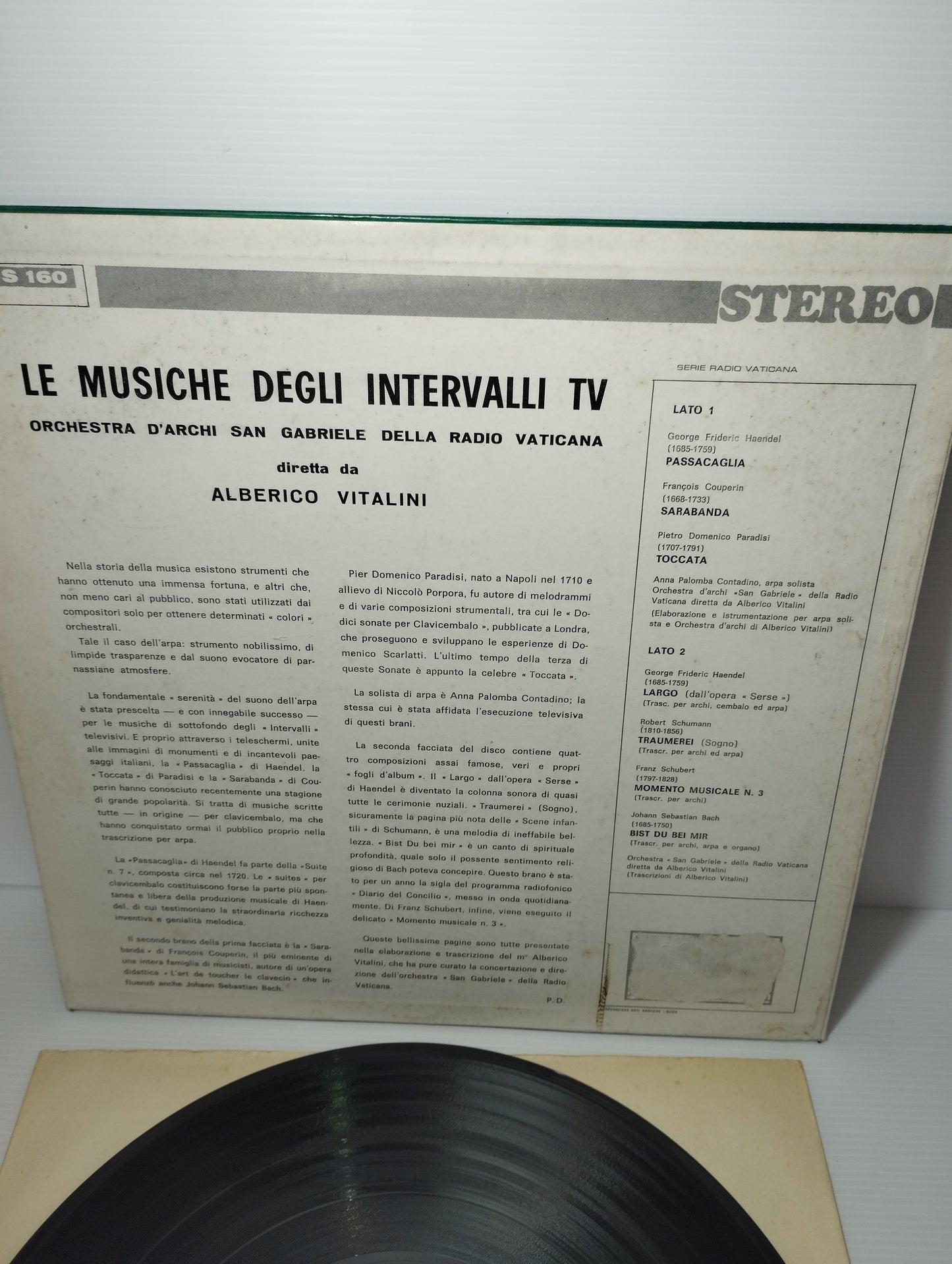 Le Musiche Degli Intervalli TV LP 33 giri
Edito da  RCA Victrola Cod.KVS 160
RARO