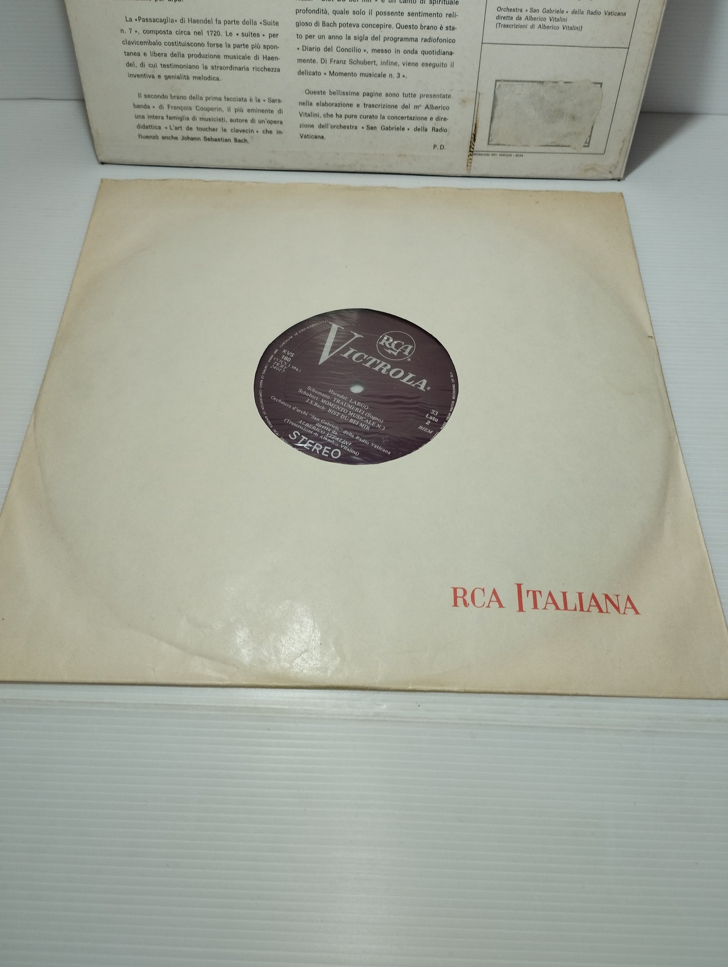 Le Musiche Degli Intervalli TV LP 33 giri
Edito da  RCA Victrola Cod.KVS 160
RARO