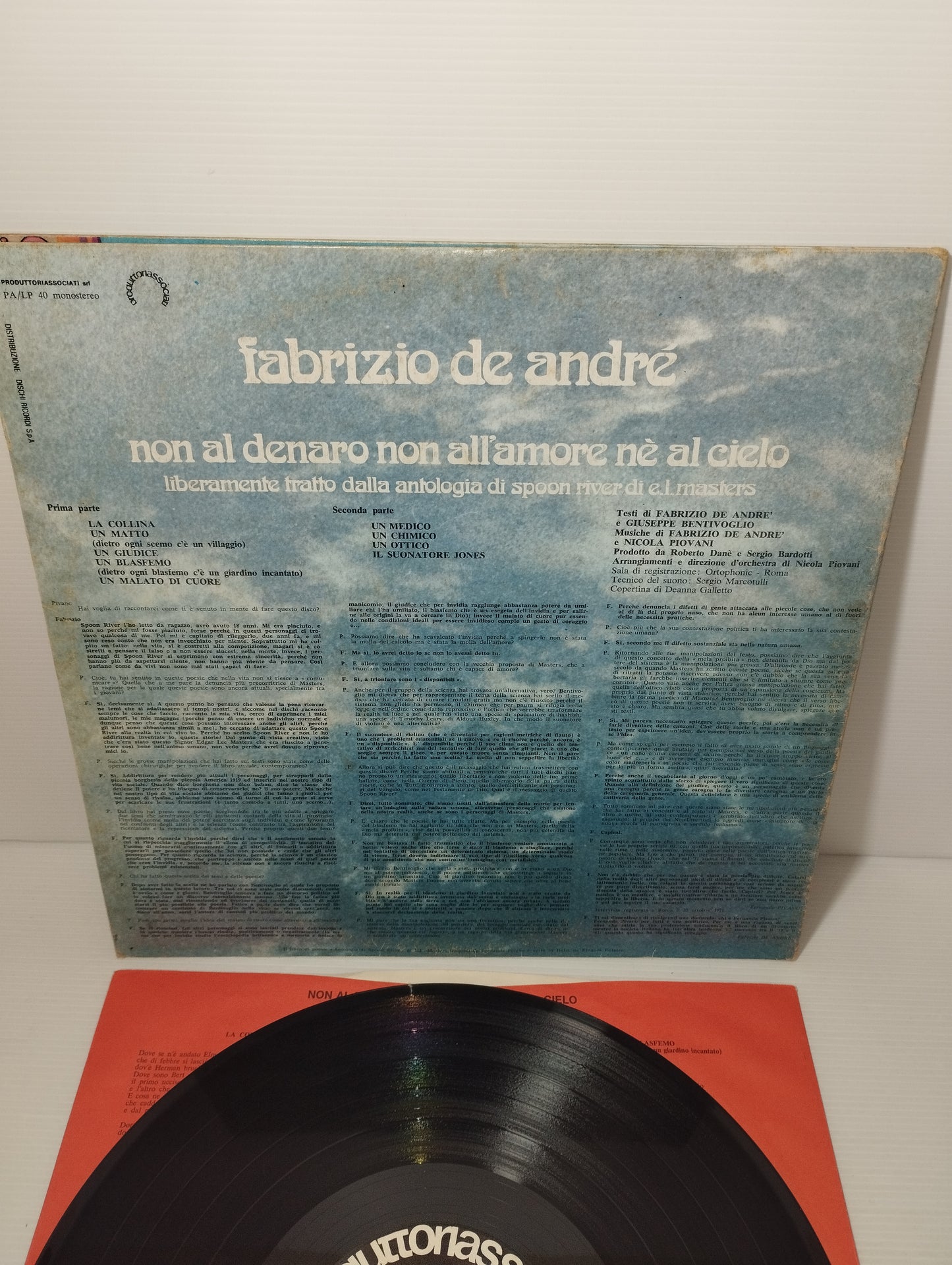 Non al denaro non all' amore né al cielo LP 33 giri
Edito  nel 1971 da Produttori Associati