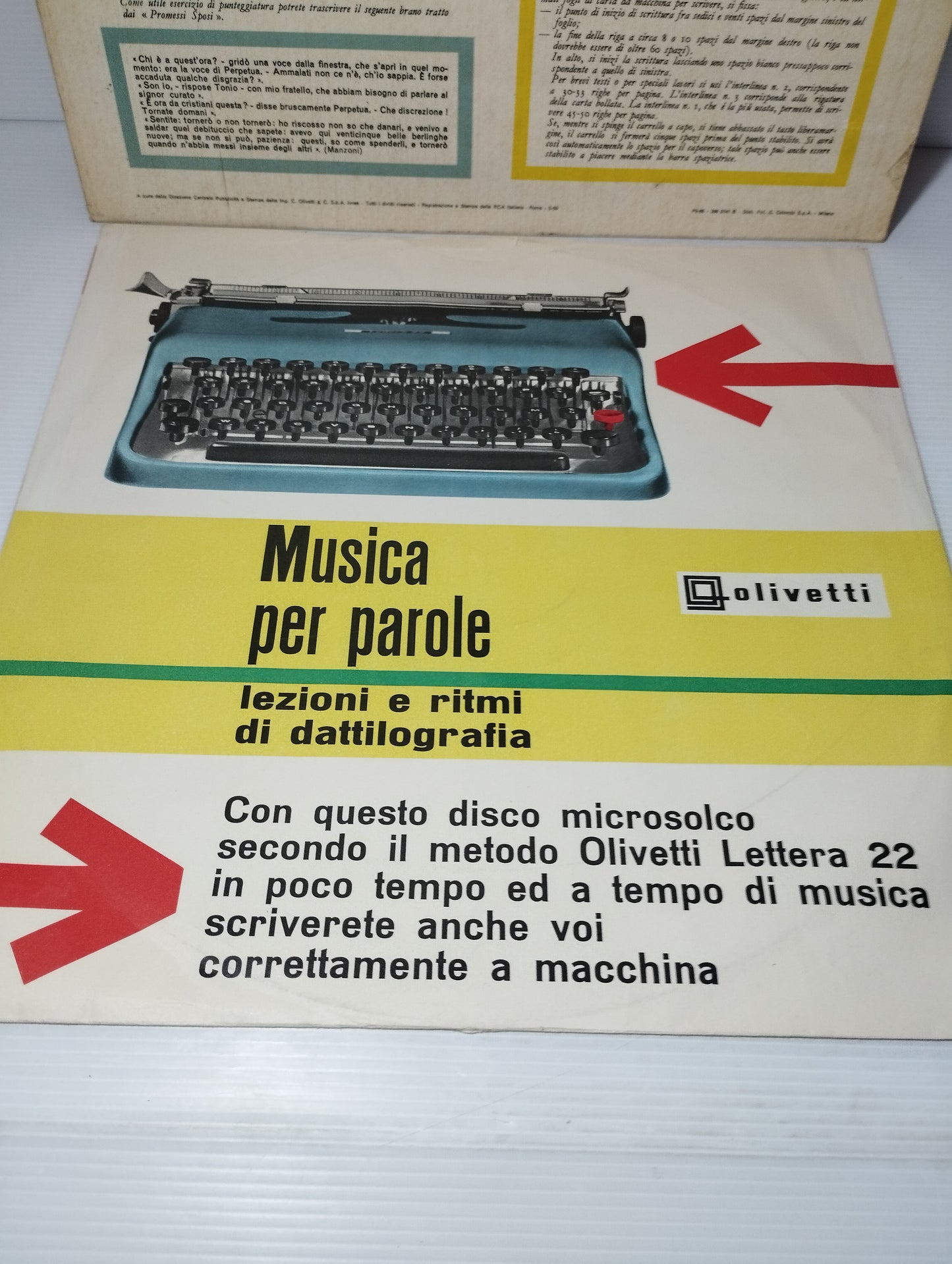 Musica Per Parole Olivetti LP 33 Giri
Edito nel 1959