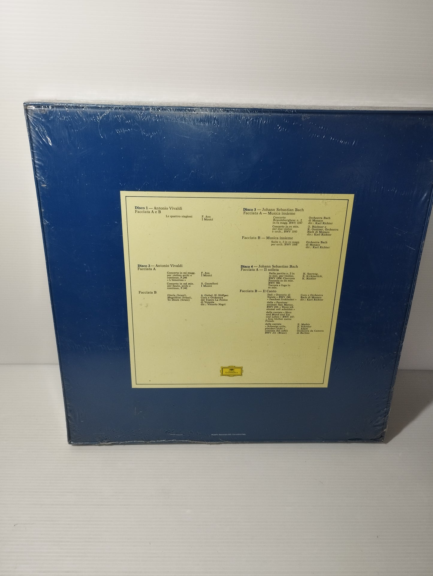 Cofanetto L'Epoca D'oro Del Barocco 4 LP 33 giri
Edito nel 1978 da Deutsche Grammophon
Il tempo di Vivaldi e Bach