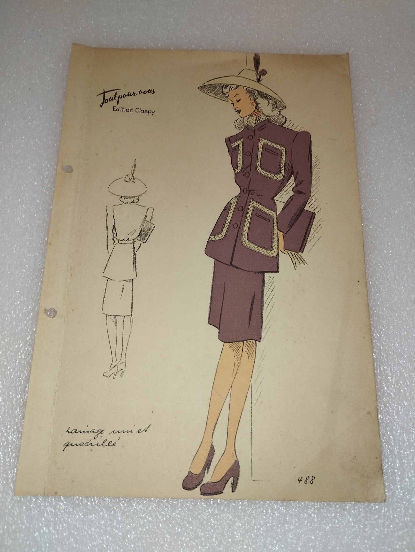 Abito Moda Femminile
Tout pour Vous Edition Claspy
Stampa D'epoca Originale
Anni 40