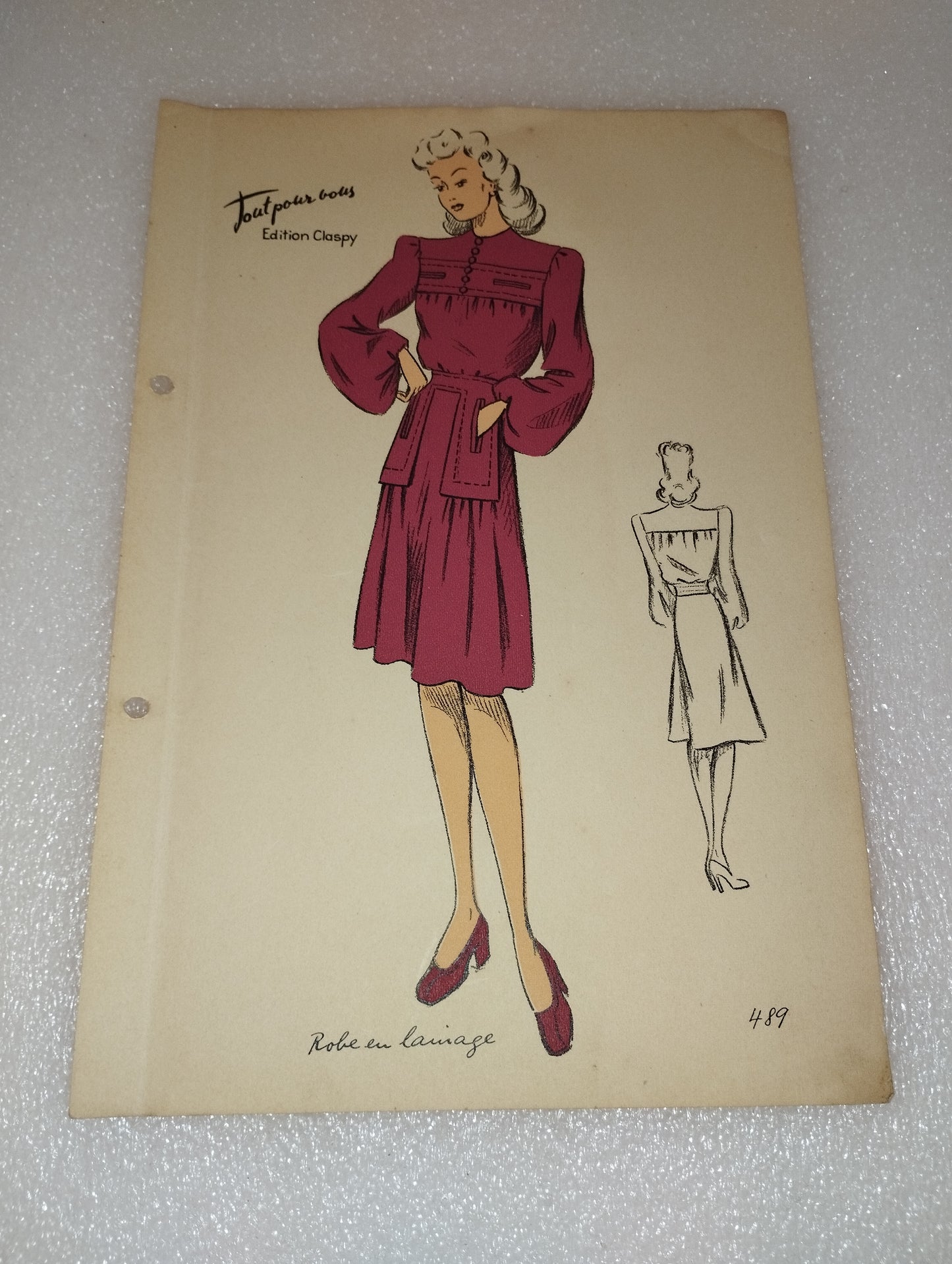 Abito Moda Femminile
Tout pour Vous Edition Claspy
Stampa D'epoca Originale
Anni 40