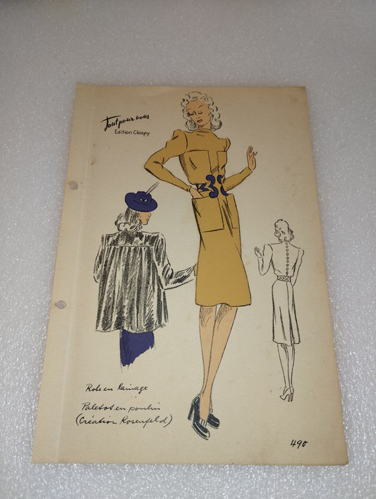 Abito Moda Femminile
Tout pour Vous Edition Claspy
Stampa D'epoca Originale
Anni 40