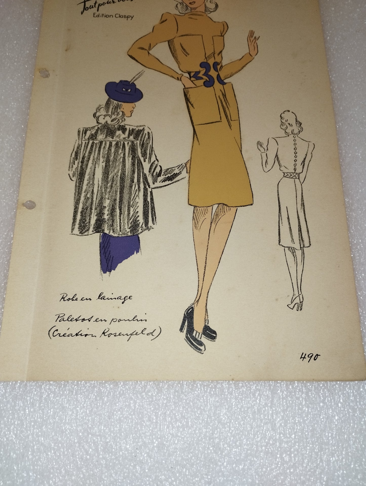 Abito Moda Femminile
Tout pour Vous Edition Claspy
Stampa D'epoca Originale
Anni 40