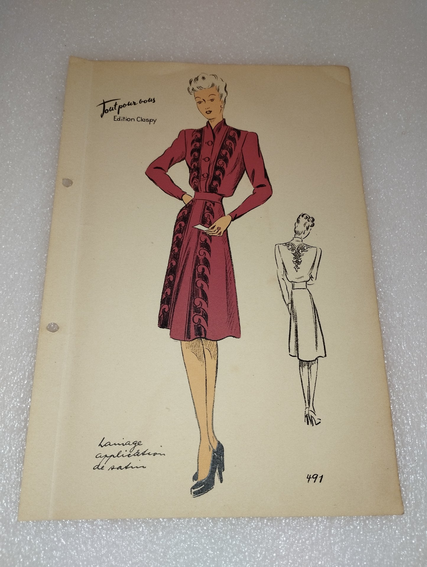 Abito Moda Femminile
Tout pour Vous Edition Claspy
Stampa D'epoca Originale
Anni 40