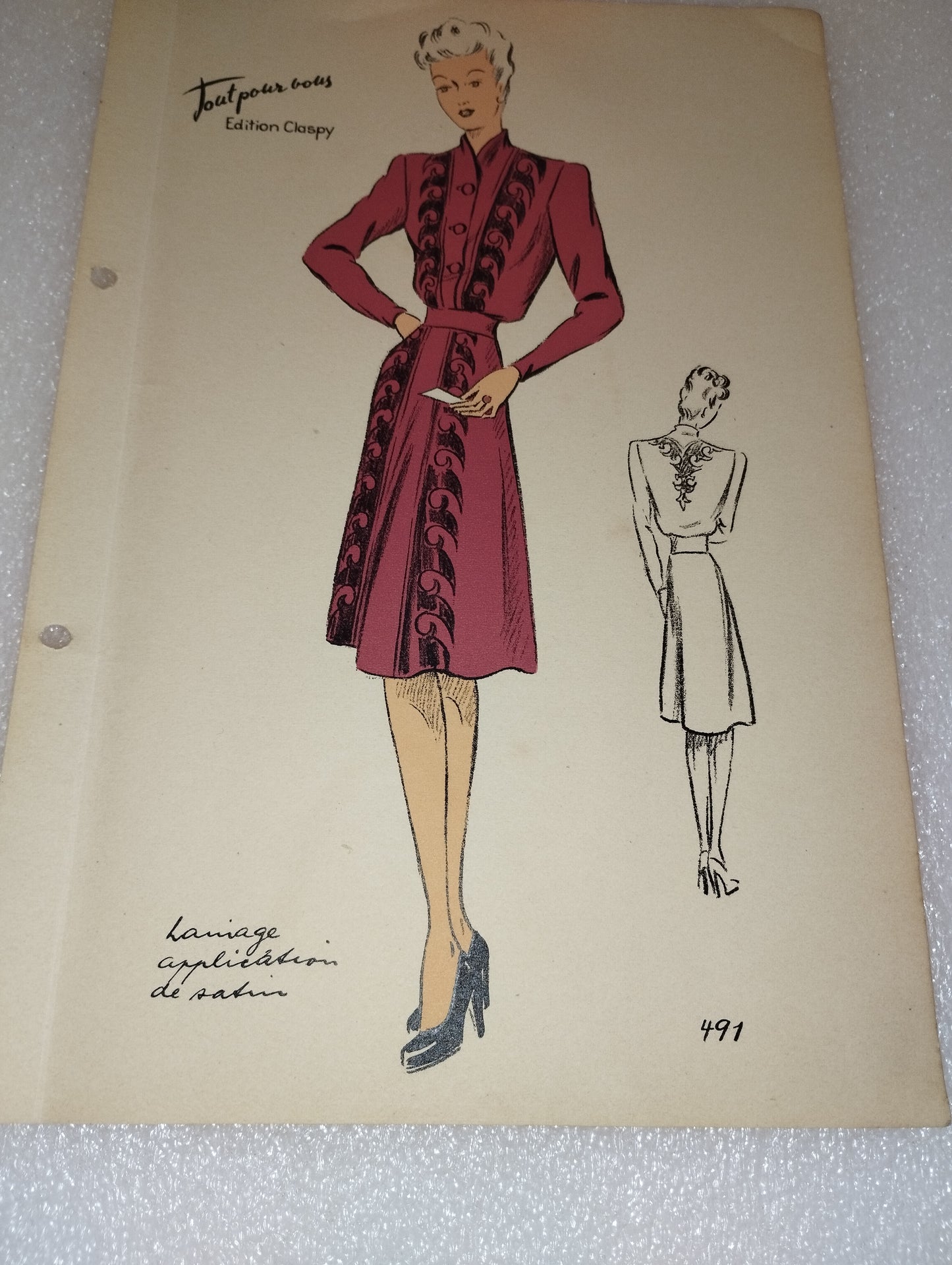 Abito Moda Femminile
Tout pour Vous Edition Claspy
Stampa D'epoca Originale
Anni 40