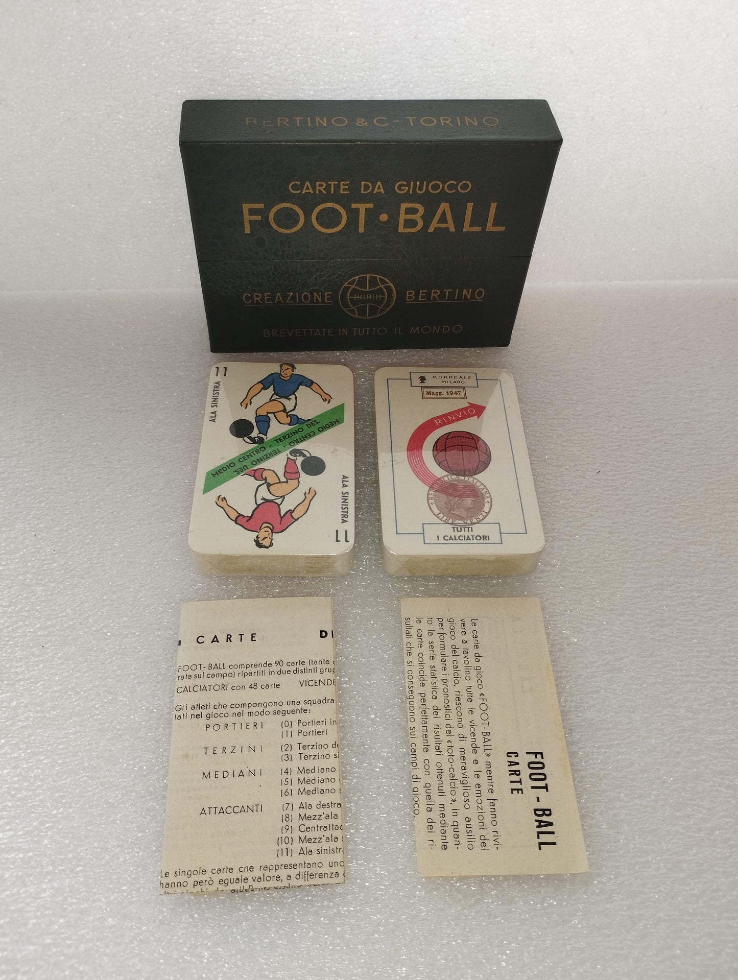 Carte Da Giuoco Football Creazioni Bertino
Anni 40
90 carte