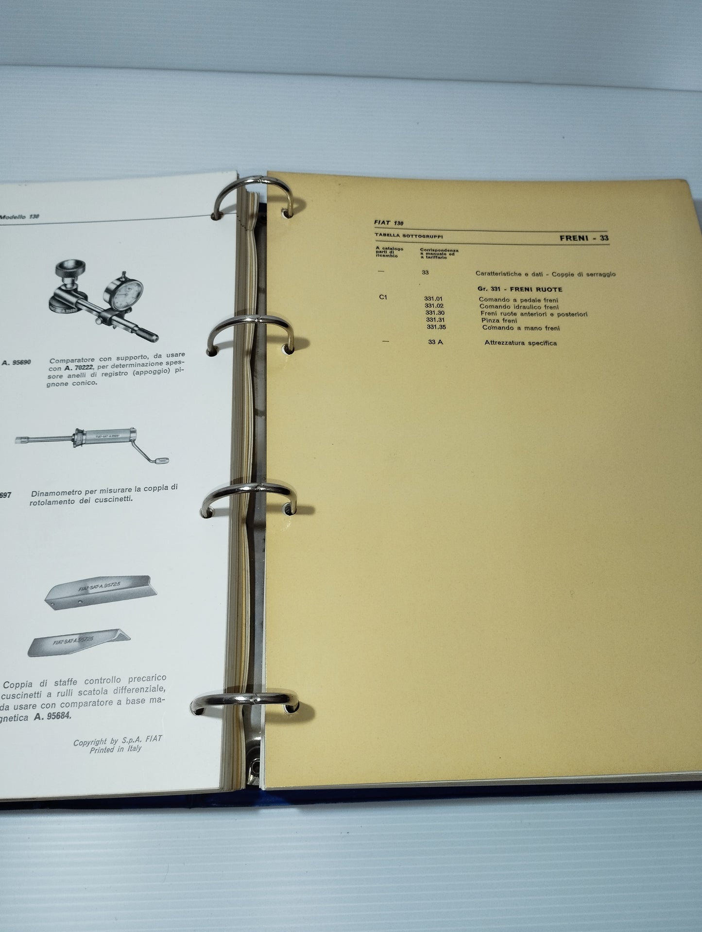 Manuale Fiat 130 Norme Per Le Riparazioni
Originale Anni 70
Completo