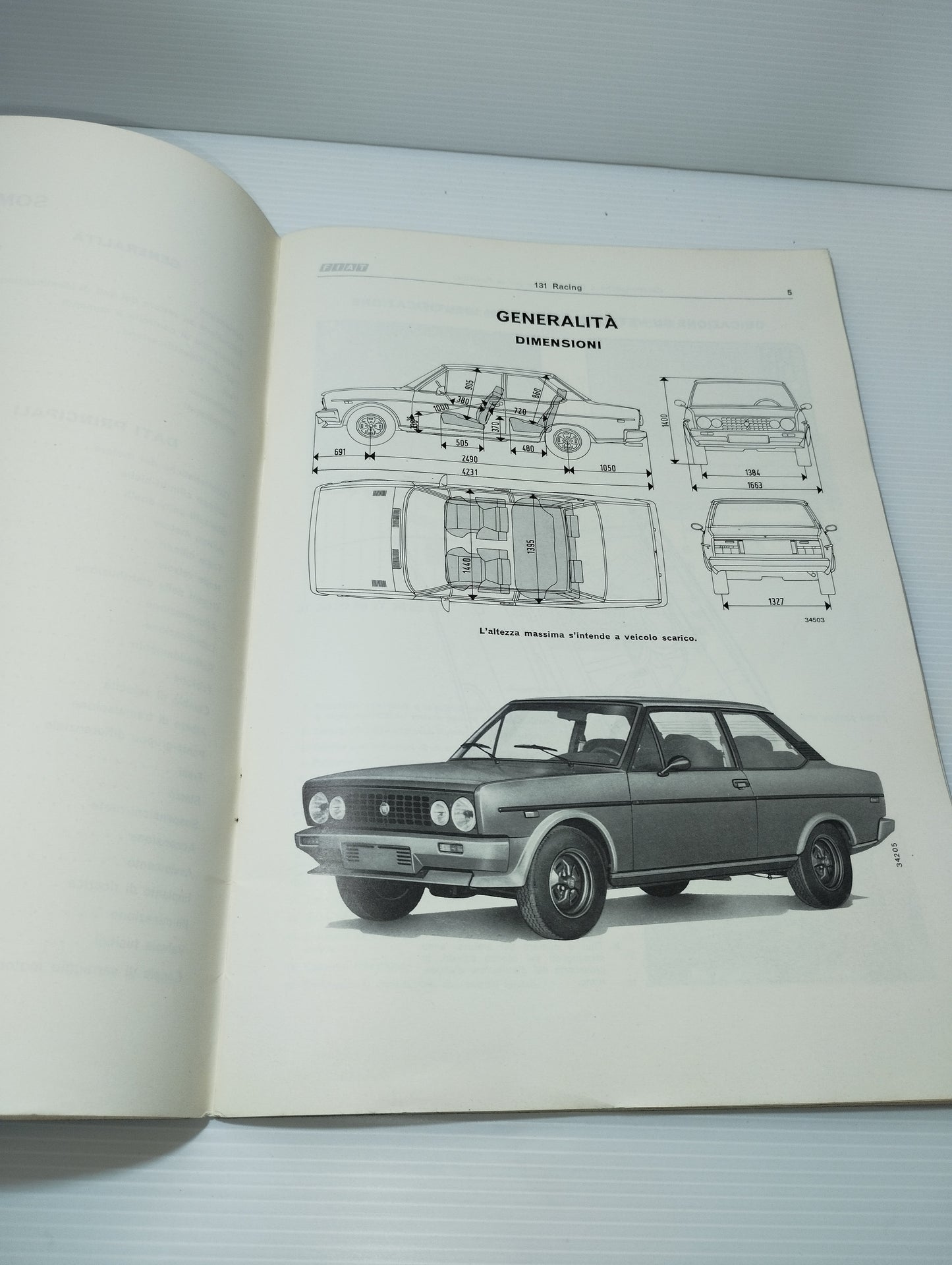 Manuale Fiat 131 Racing
Caratteristiche e dati Norme per le revisioni
Originale Anni 70