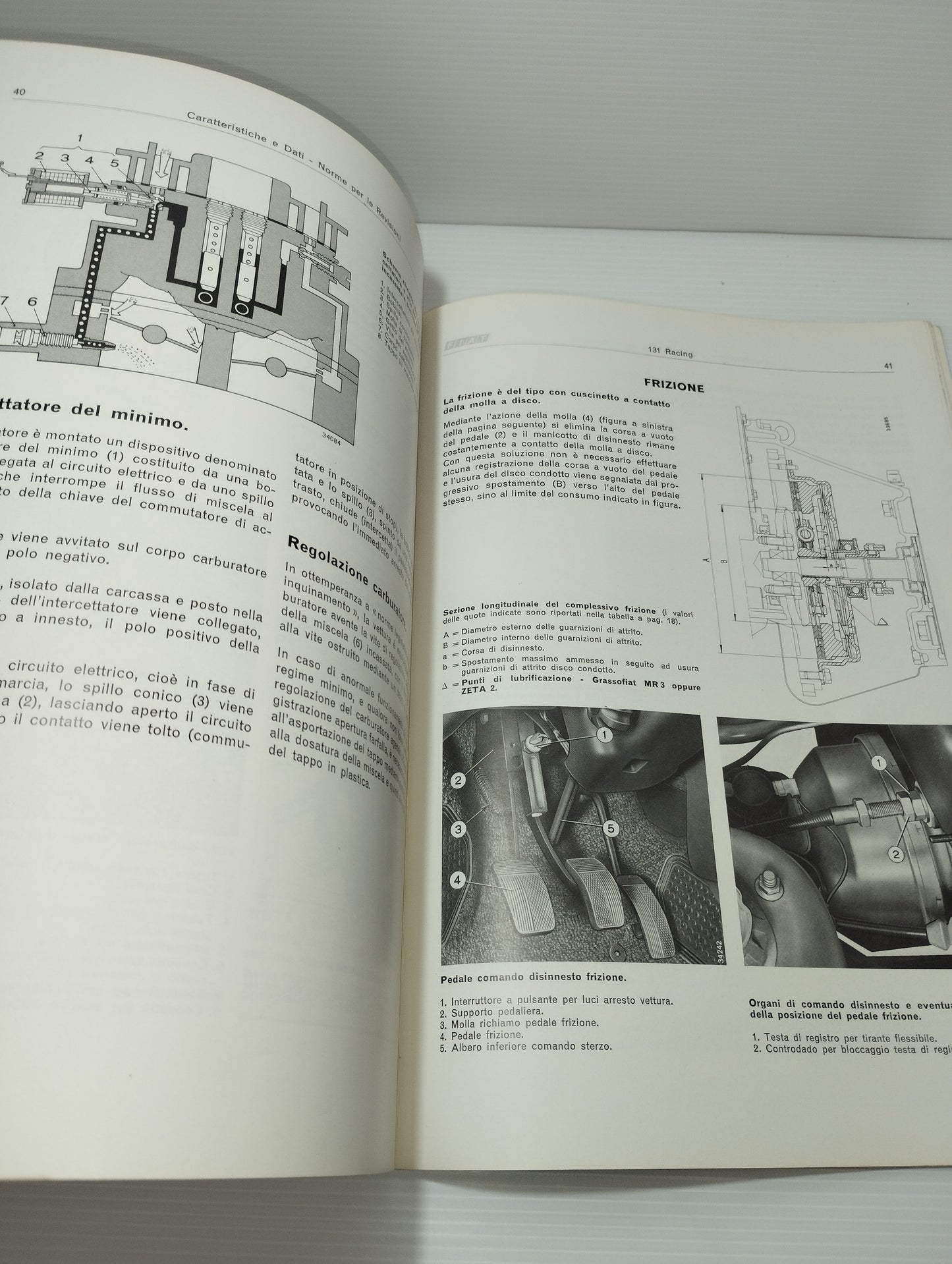 Manuale Fiat 131 Racing
Caratteristiche e dati Norme per le revisioni
Originale Anni 70