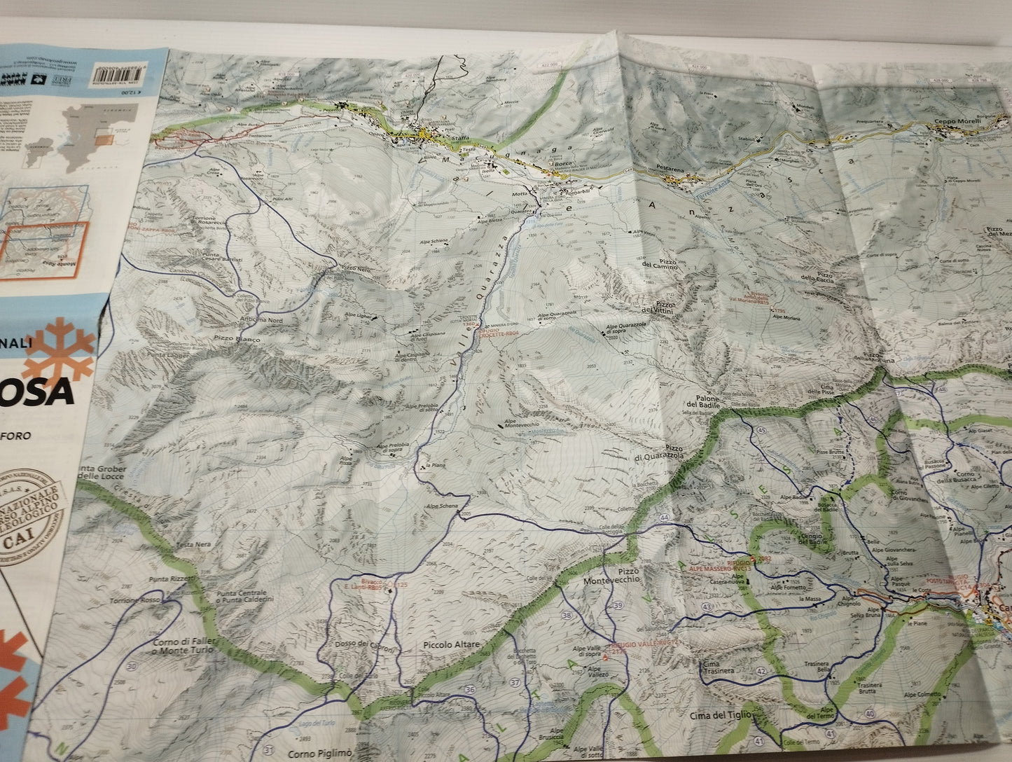 Cartina Monterosa Alagna Valsesia Rima S.Giuseppe Carcoforo
Scala 1:25000