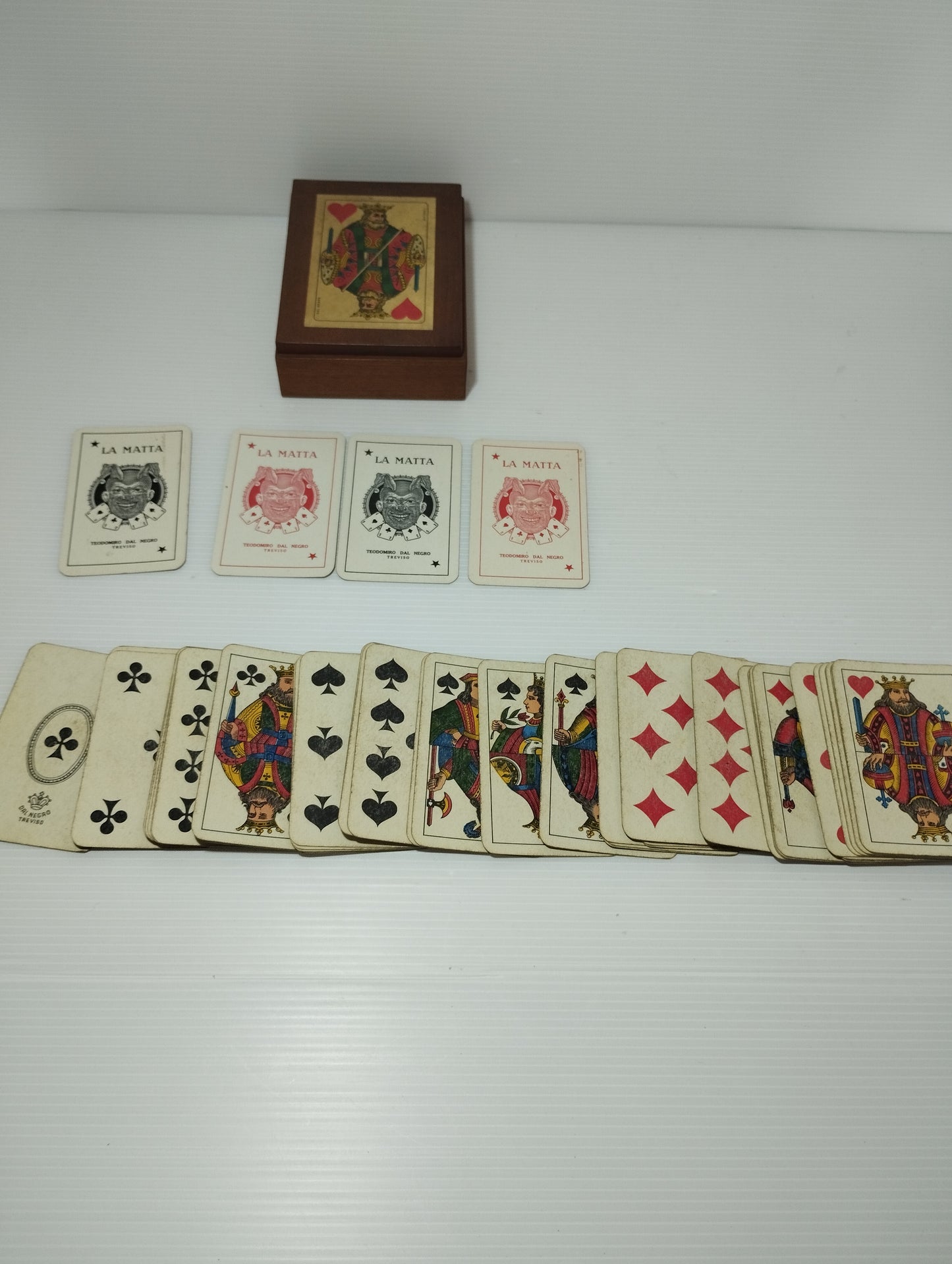 Dal Negro Carte Da Gioco Vintage Con Cofanetto In Legno