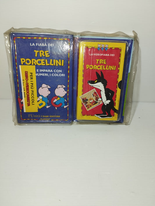 Tre Porcellini Libro +VHS Dami Editore L'Unità