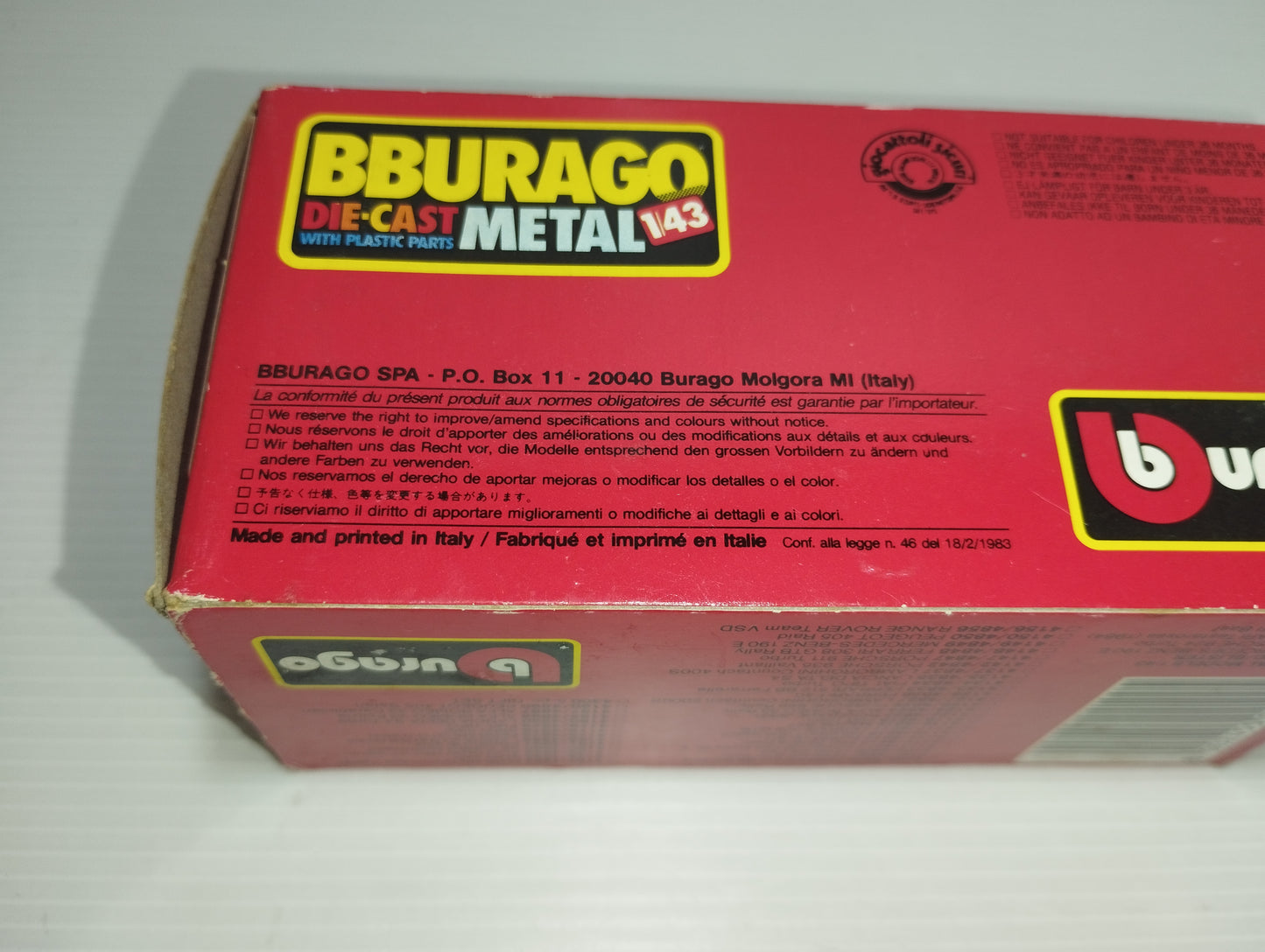 Ferrari GTO Rally Bburago
Scala 1:43
Cod.4107